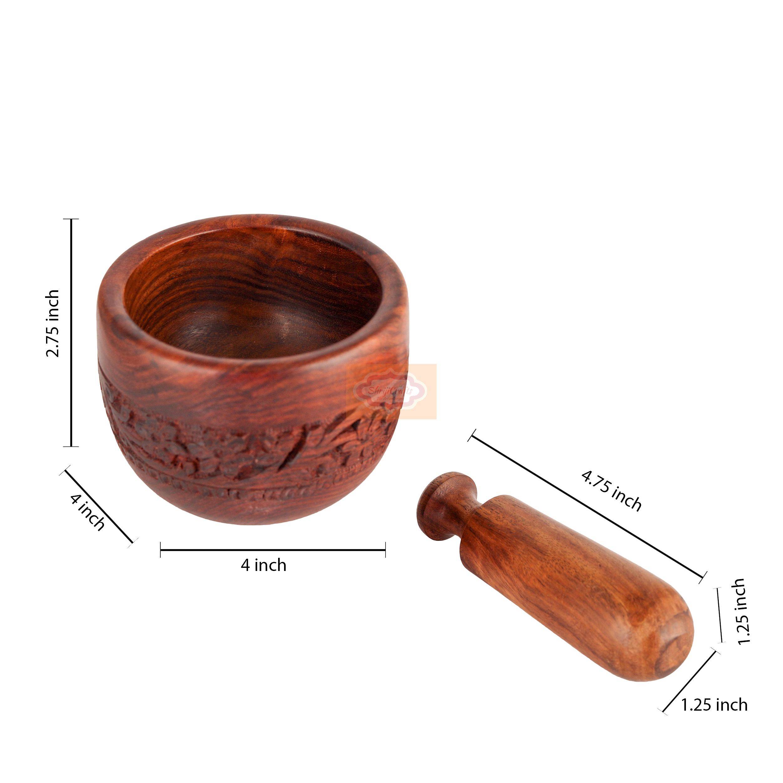 Wooden Mortar and Pestle Set from natural wood - View 6