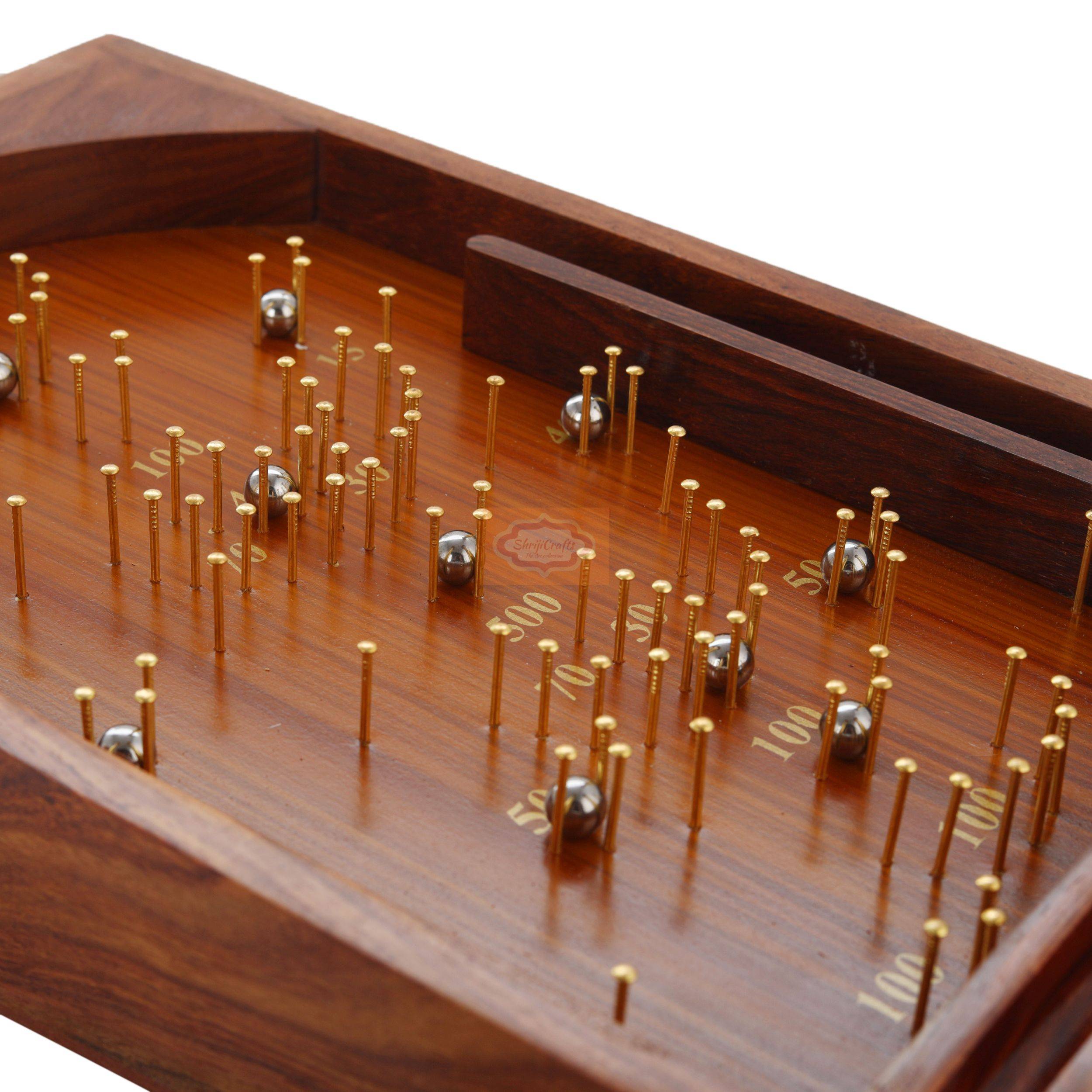 Classic handcrafted wooden Bagatelle pinball game for endless family entertainment - View 2