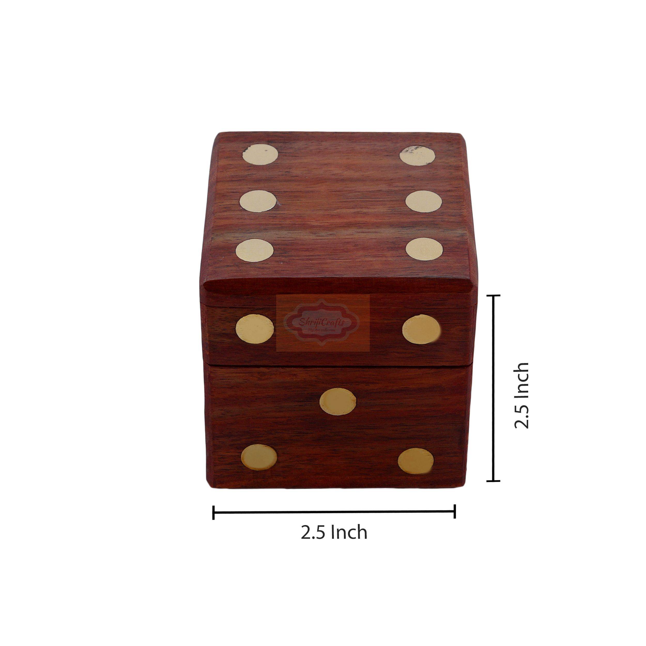 Handcrafted Wooden Dice Box with 5 premium wooden dice - View 5