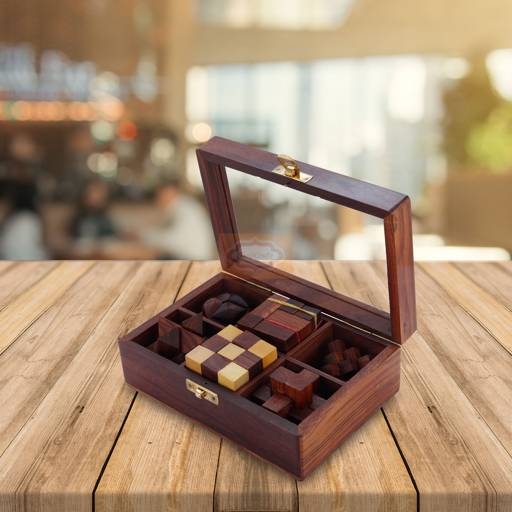 Wooden 3D Puzzle Set Six-in-One Puzzle Set: Includes a variety of challenging 3D wooden puzzles in one box