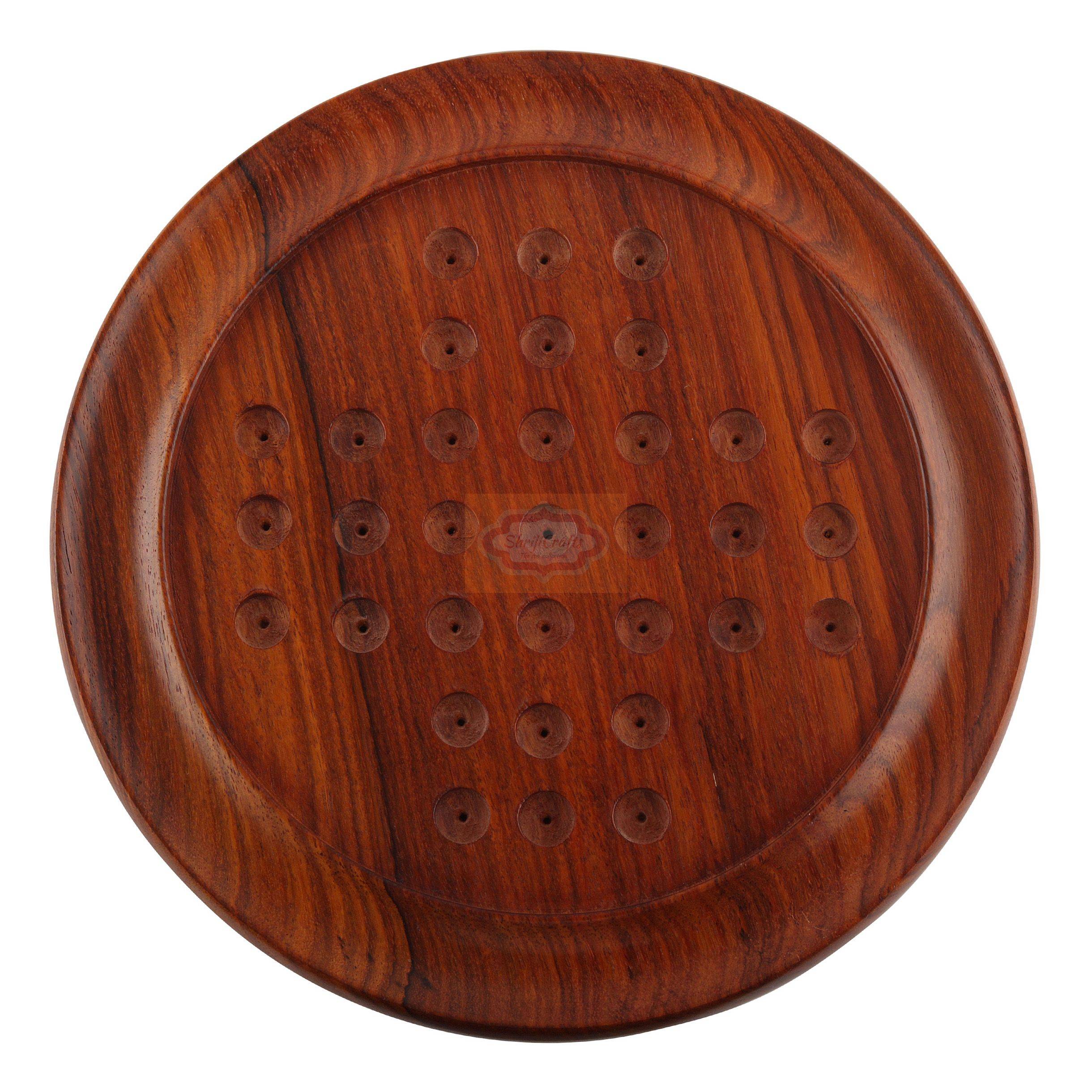 Handcrafted Wooden Brainvita Solitaire Board Game made from premium Sheesham wood — handcrafted wooden product by Shrijicrafts