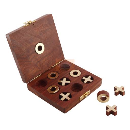 Handcrafted Wooden Tic Tac Toe Board Game for kids and adults