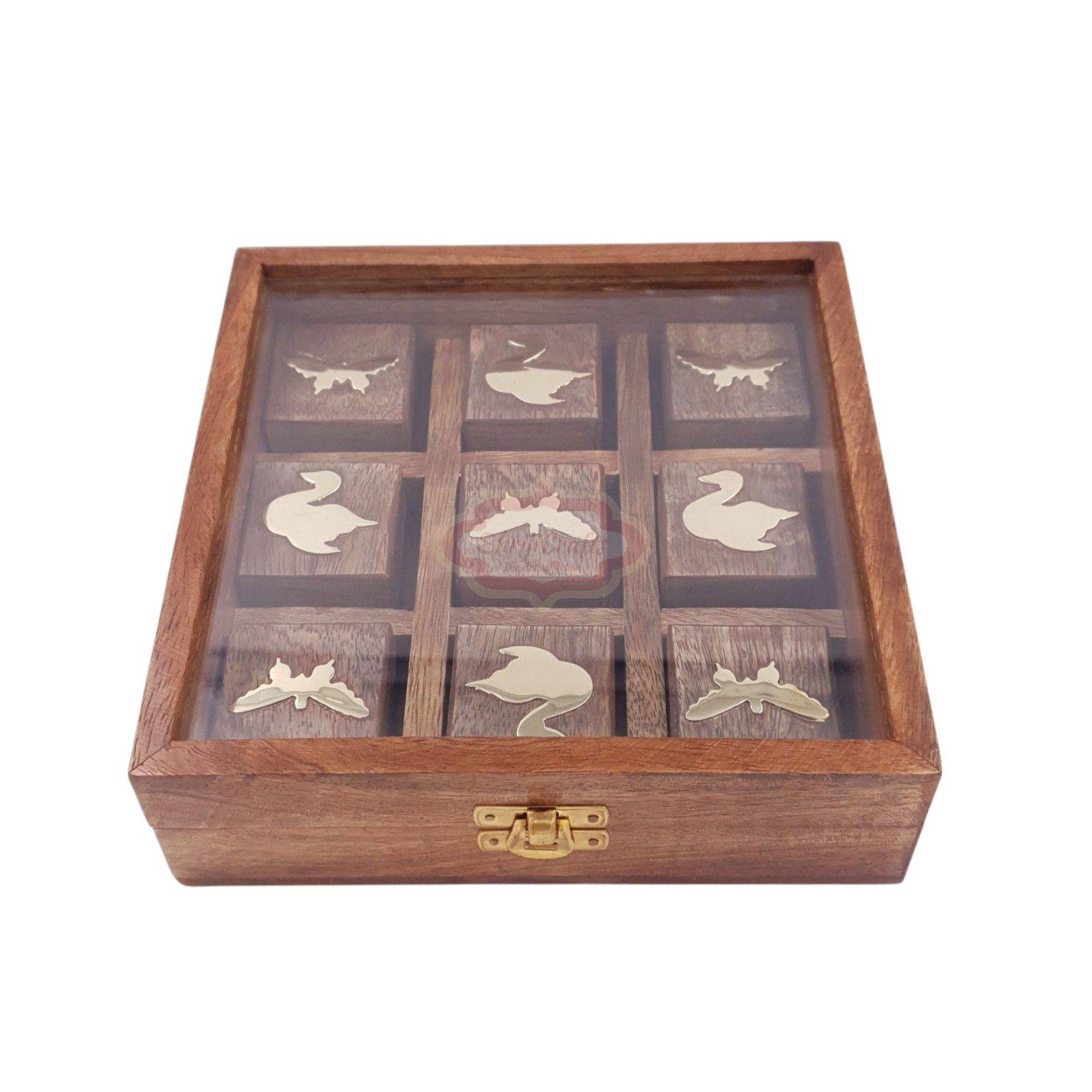 Wooden Tic Tac Toe Game with this handcrafted wooden game made from premium Sheesham Indian Rosewood - View 6