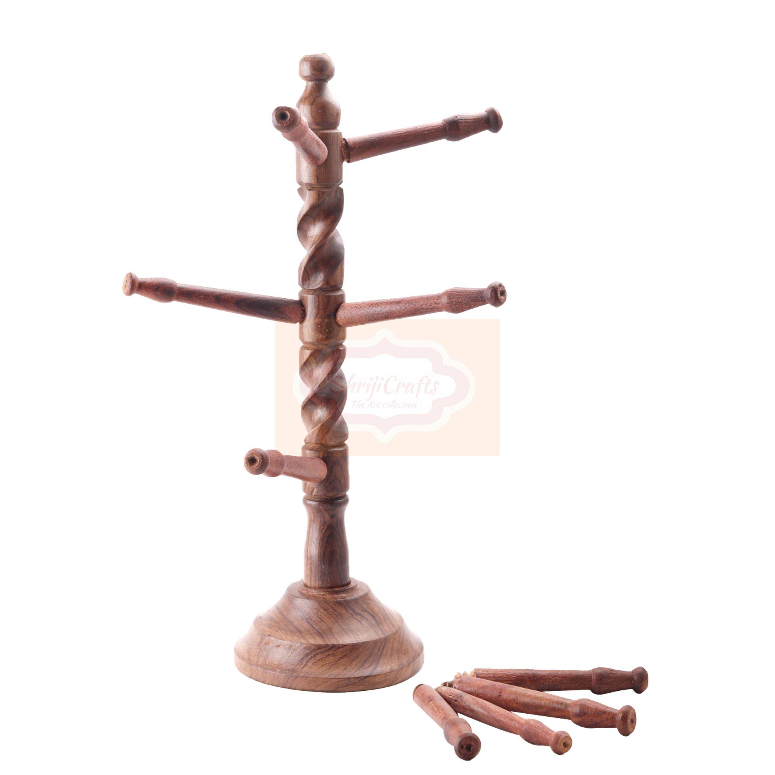 Handcrafted tree-shaped Wooden Bangle Stand - View 5