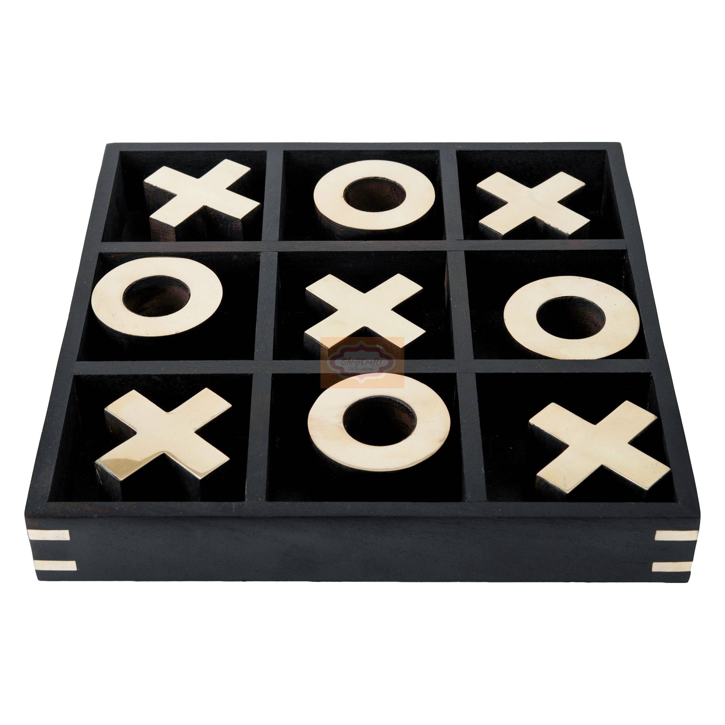 Handcrafted wooden Tic Tac Toe game with a built-in storage box - View 4