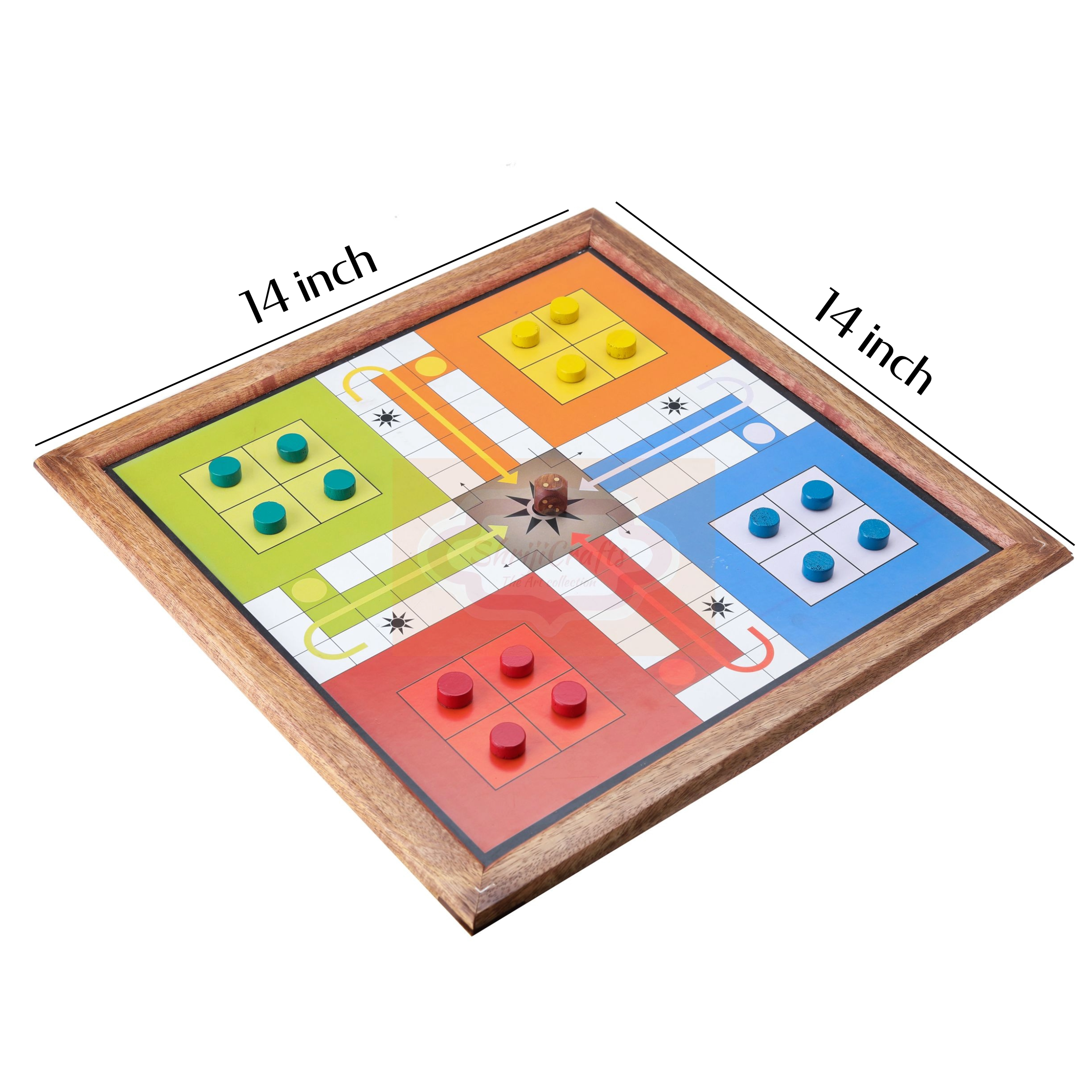 Handcrafted 2-in-1 Magnetic Ludo & Snakes and Ladders Board Game made from quality wood — handcrafted wooden product by Shrijicrafts