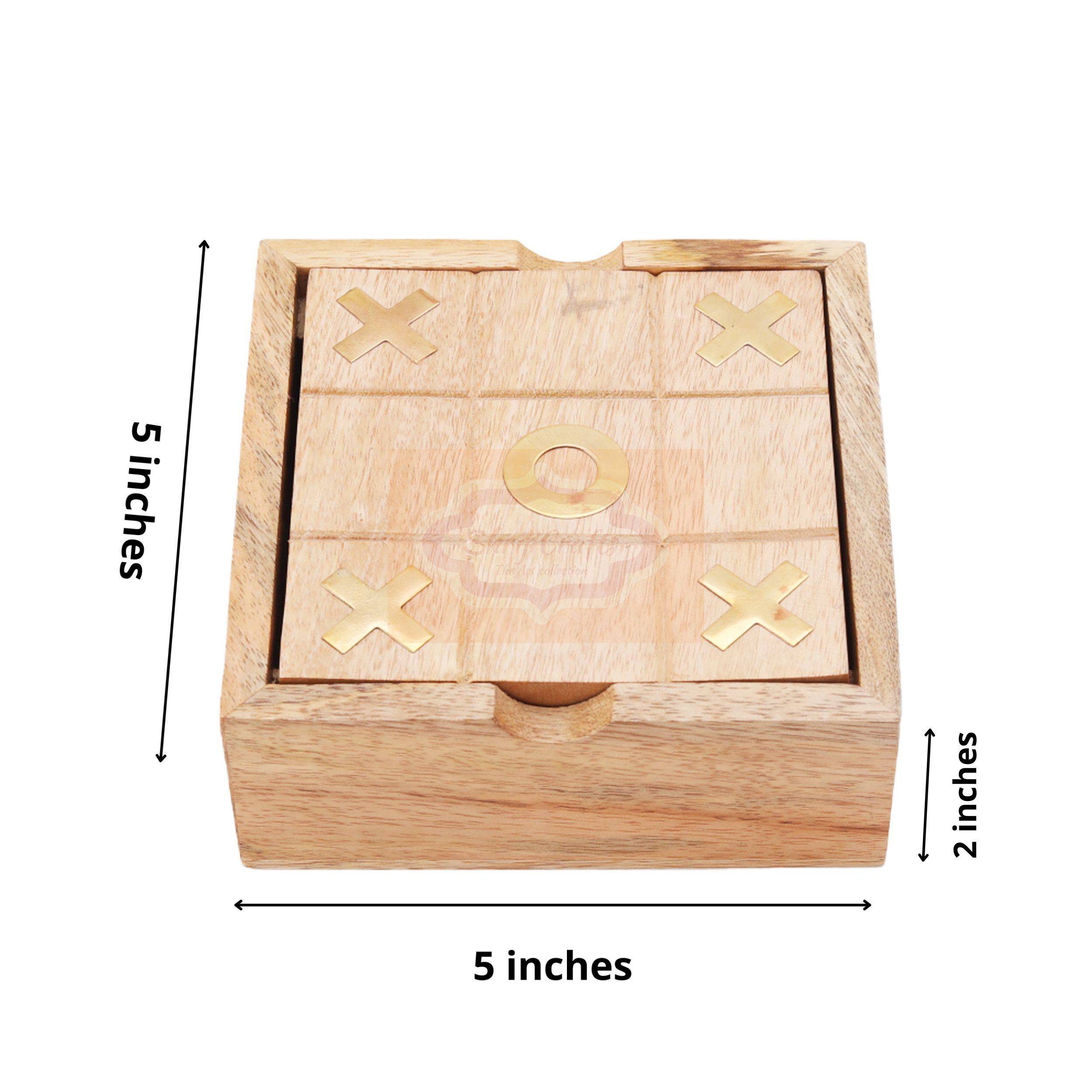 Wooden Tic Tac Toe & Brainvita Solitaire - View 6