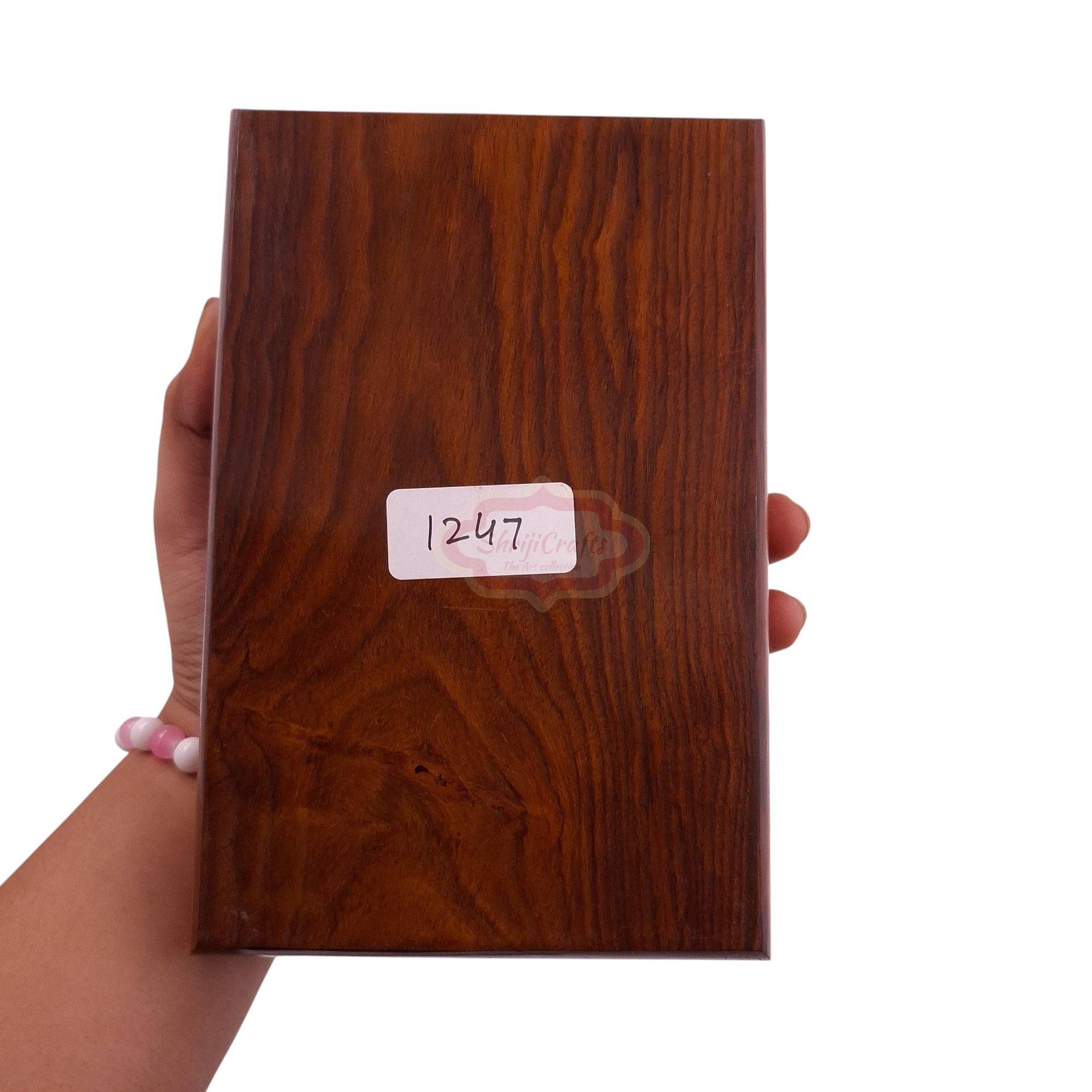 Handcrafted wooden storage box for 2 decks of playing cards and 5 dice - View 4