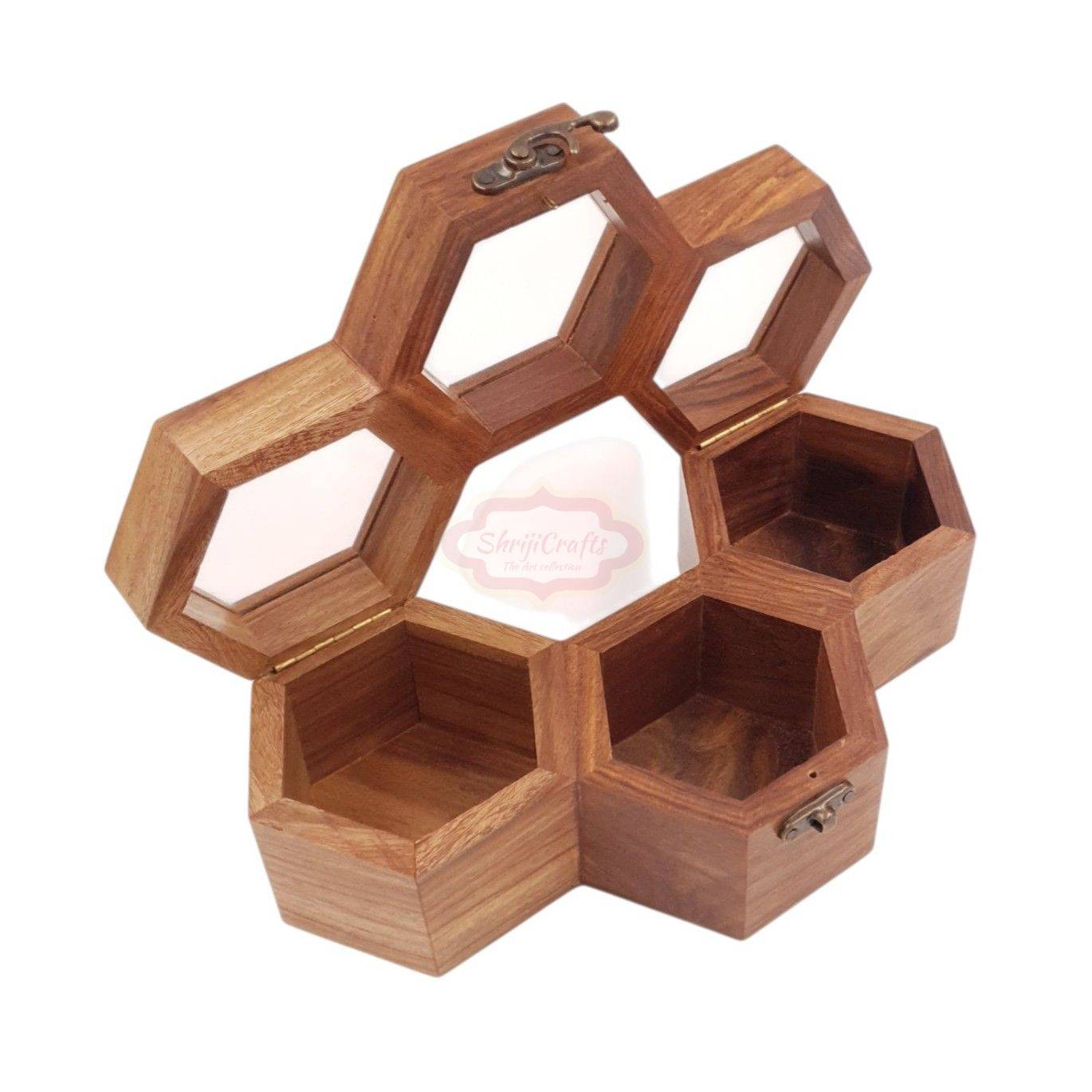 Handcrafted wooden watch box with 3 dedicated compartments - View 6