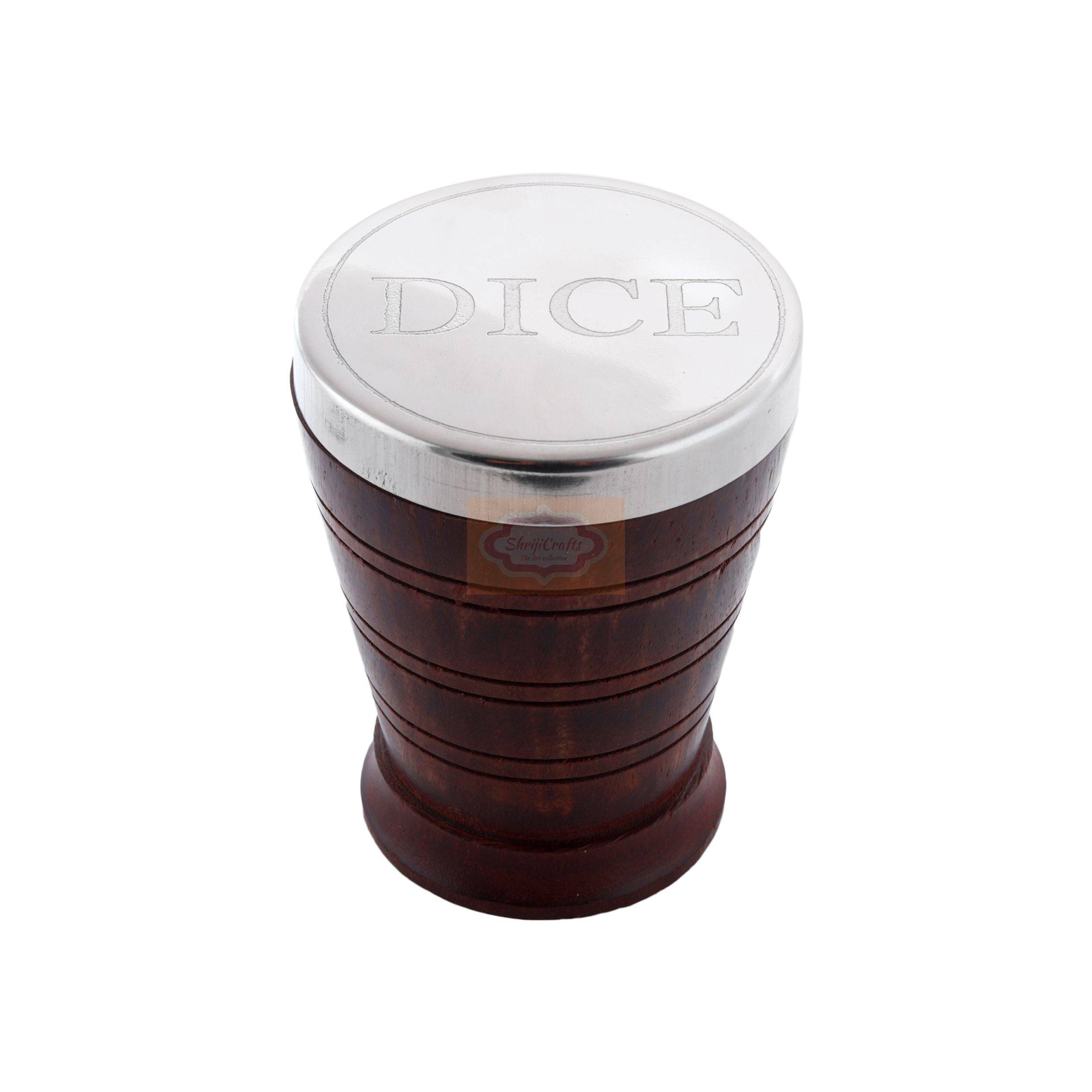 Handcrafted wooden dice shaker set made from premium natural wood with a classic rustic finish - View 3