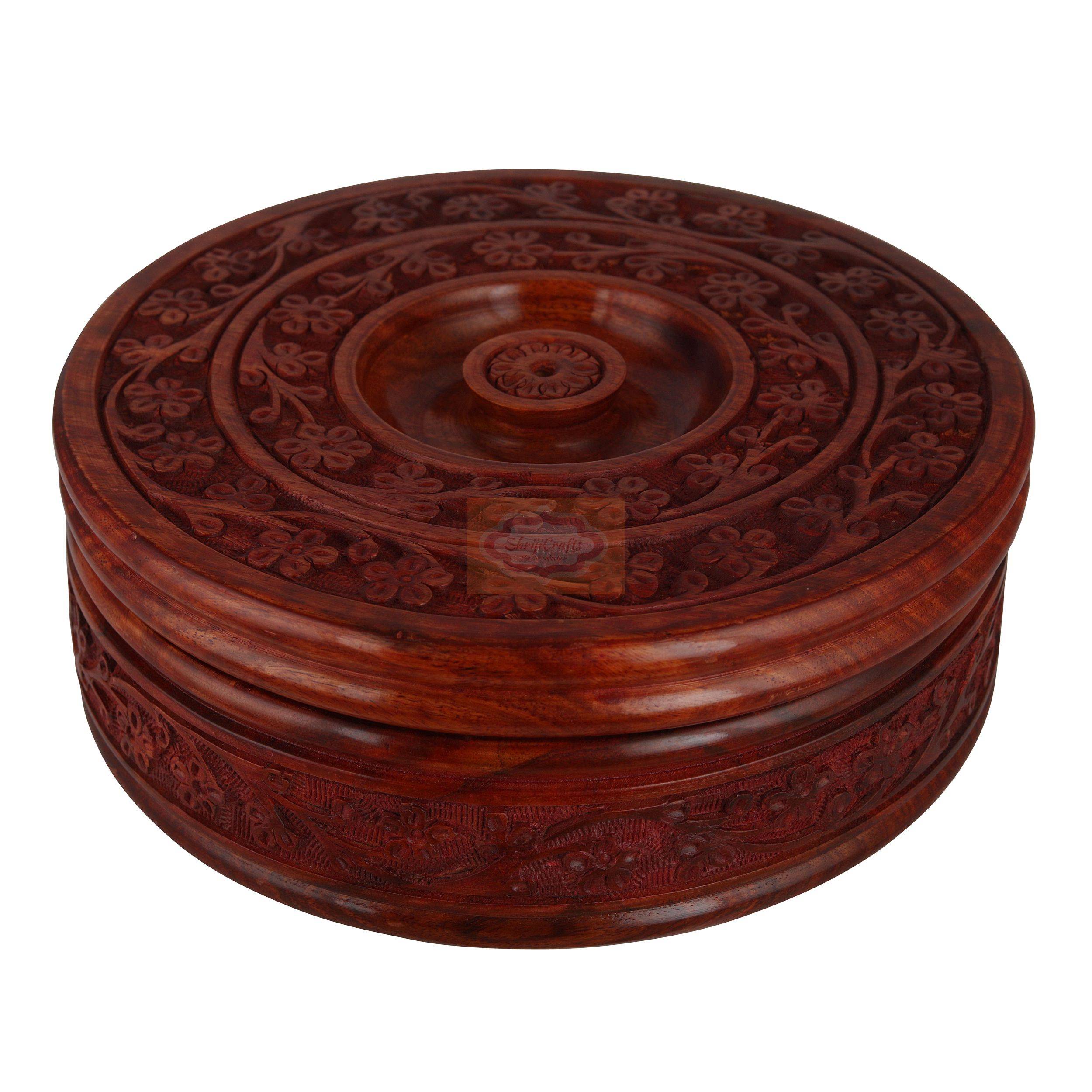Handcrafted Wooden Chapati Box - View 5