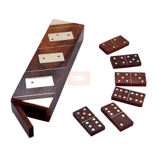Bring family and friends together with this handcrafted 28-piece Wooden Domino Set