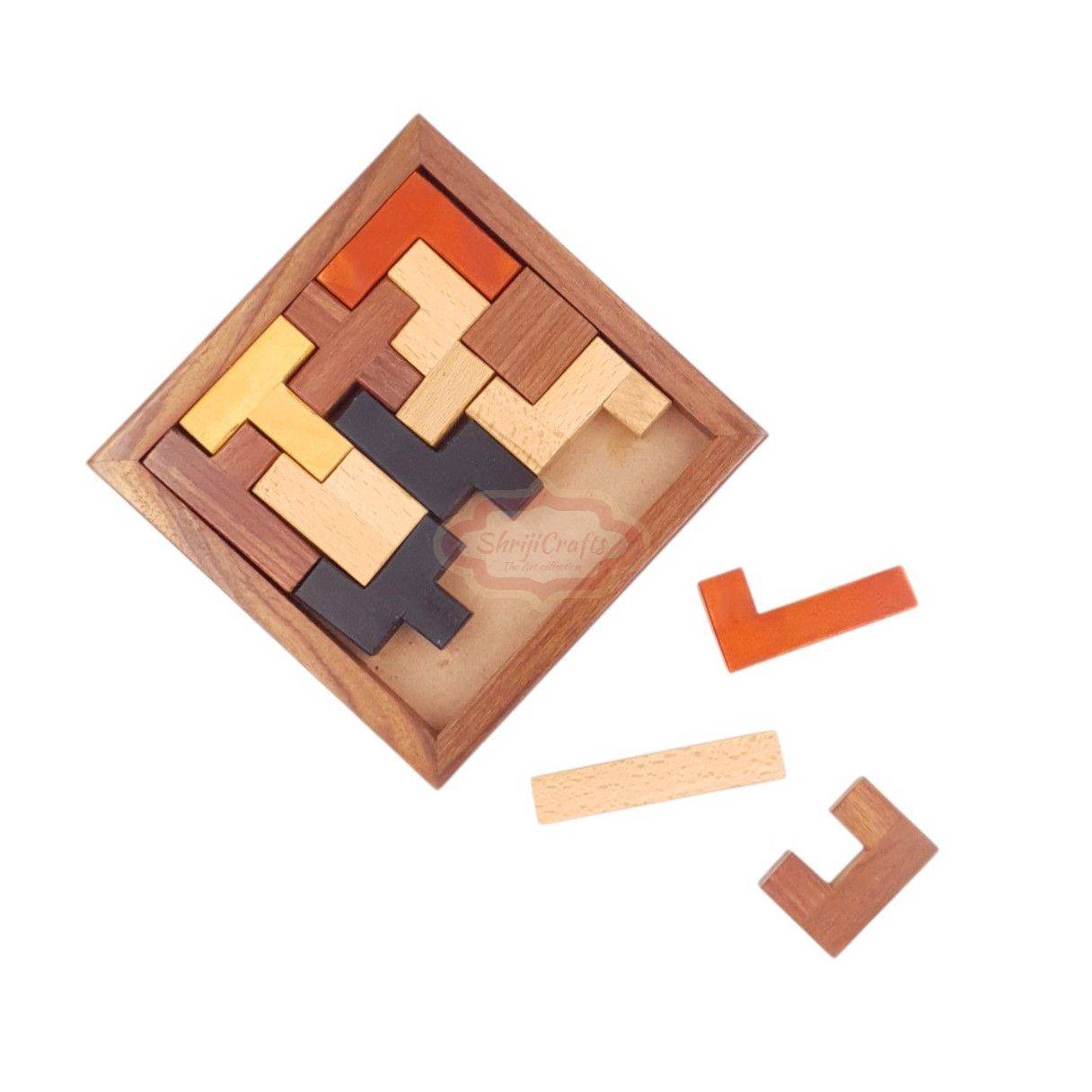 Handcrafted wooden block jigsaw puzzle for fun and brain development — handcrafted wooden product by Shrijicrafts