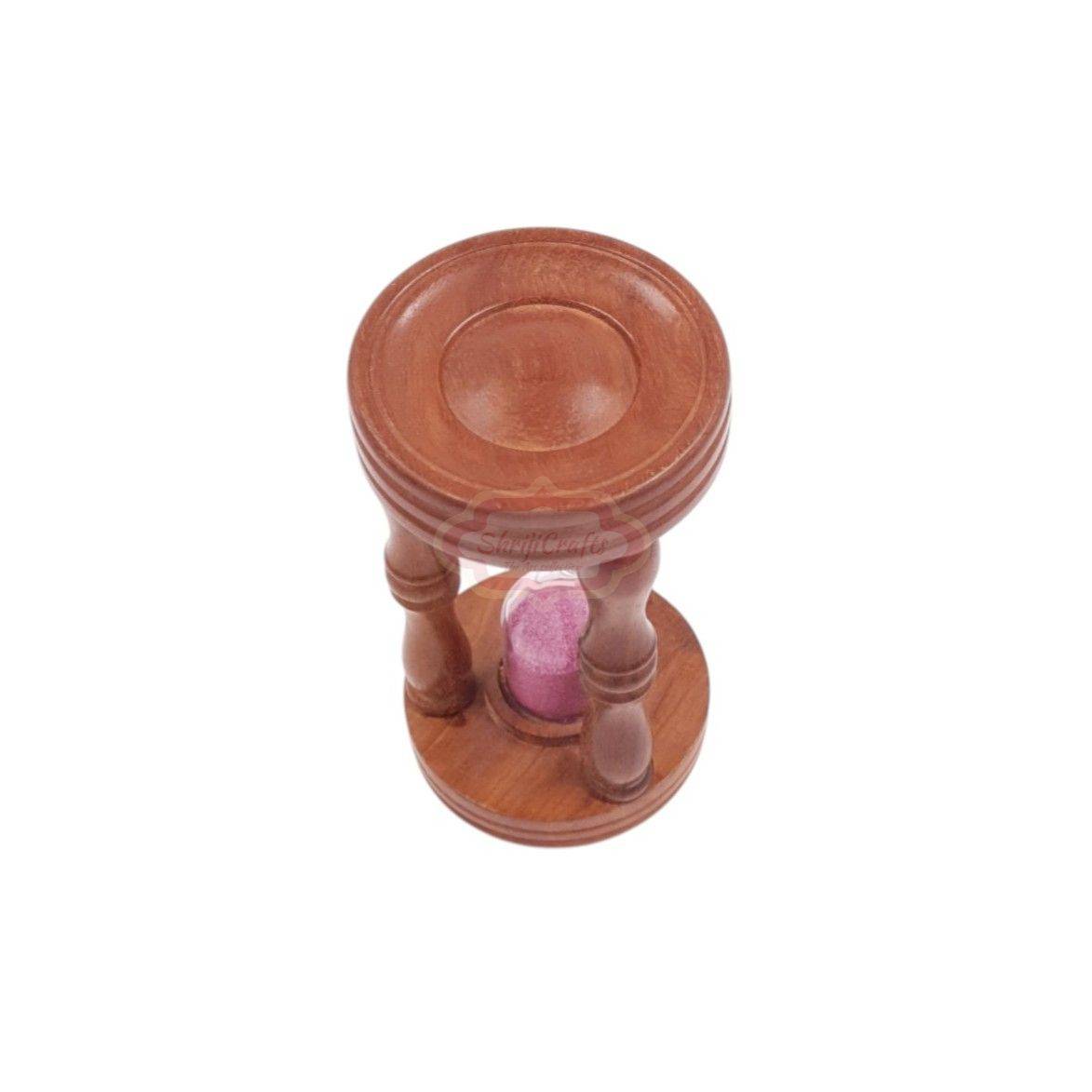Handcrafted wooden sand timer with a durable glass center - View 4
