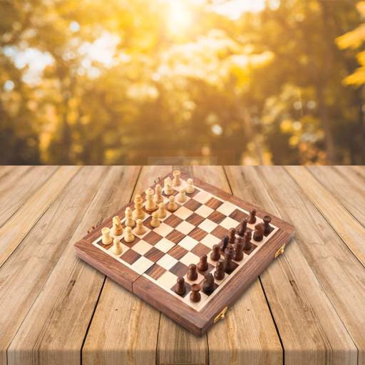 Handcrafted 2-in-1 wooden Backgammon and Chess set with a foldable storage design