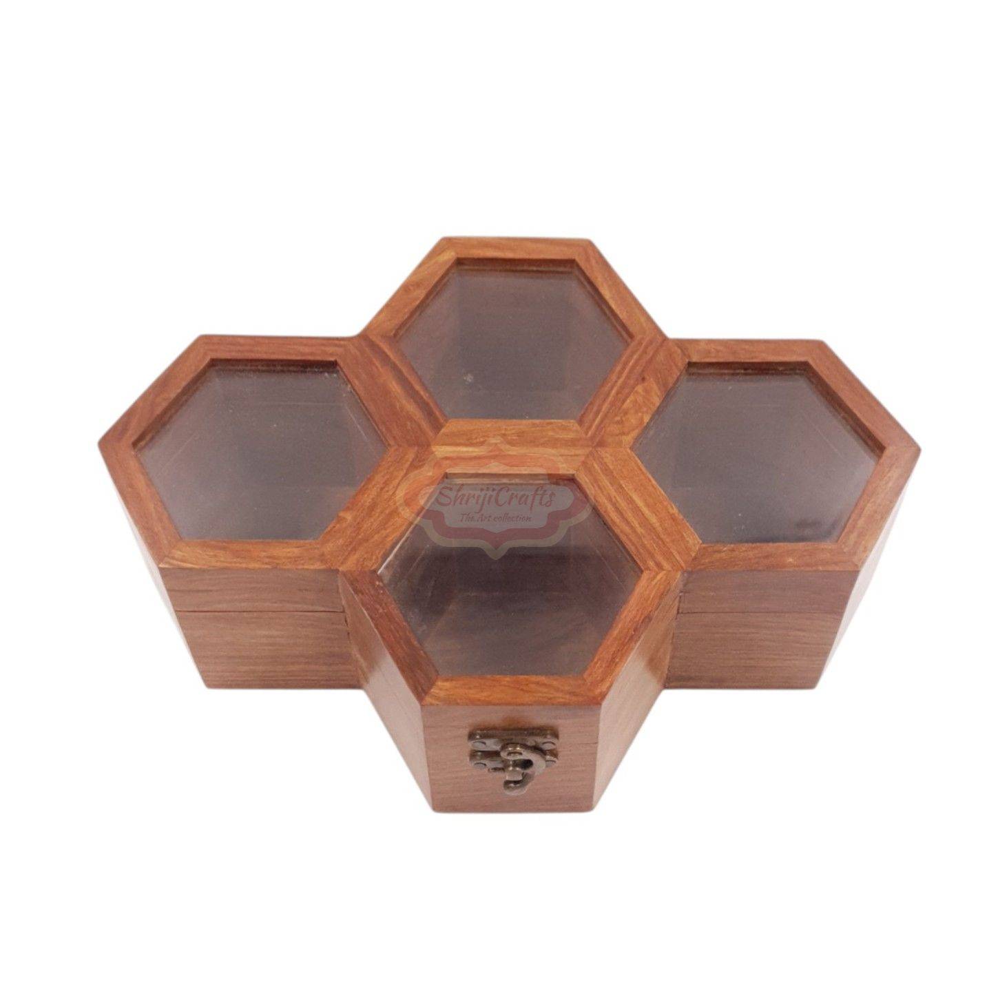 Handcrafted wooden watch box with 4 dedicated compartments - View 6