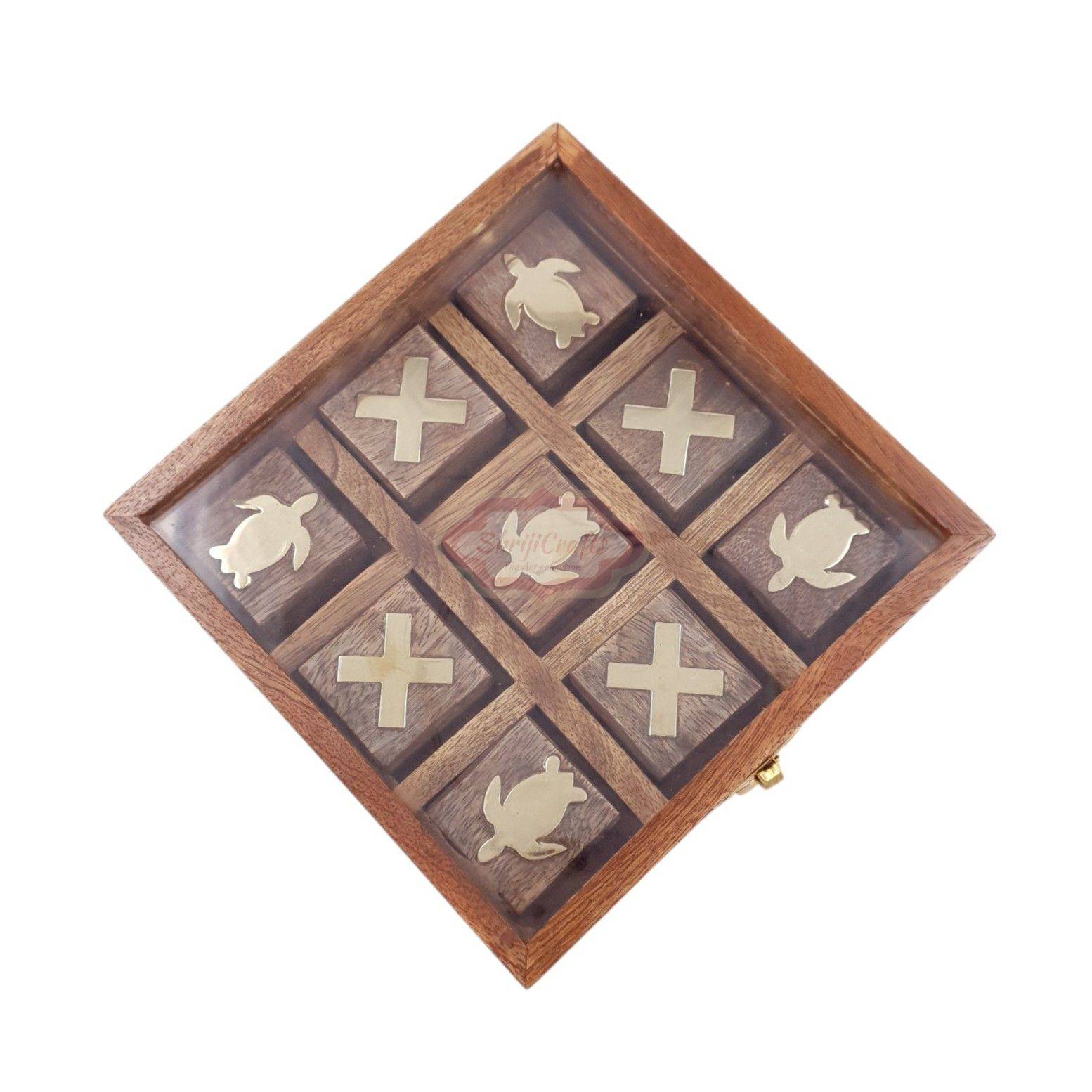 Handcrafted Wooden Tic Tac Toe game - View 3