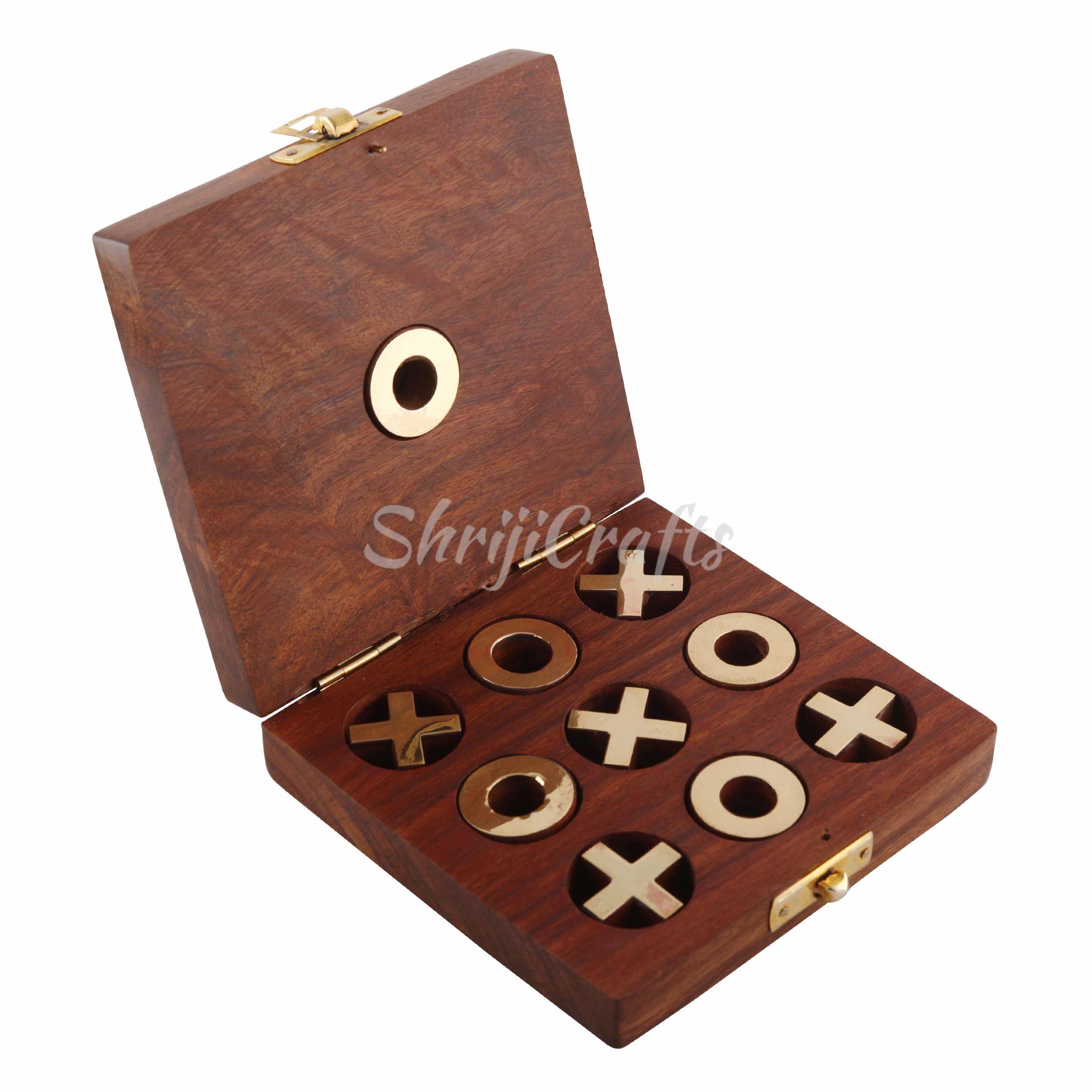 Handcrafted Wooden Tic Tac Toe Board Game for kids and adults - View 3