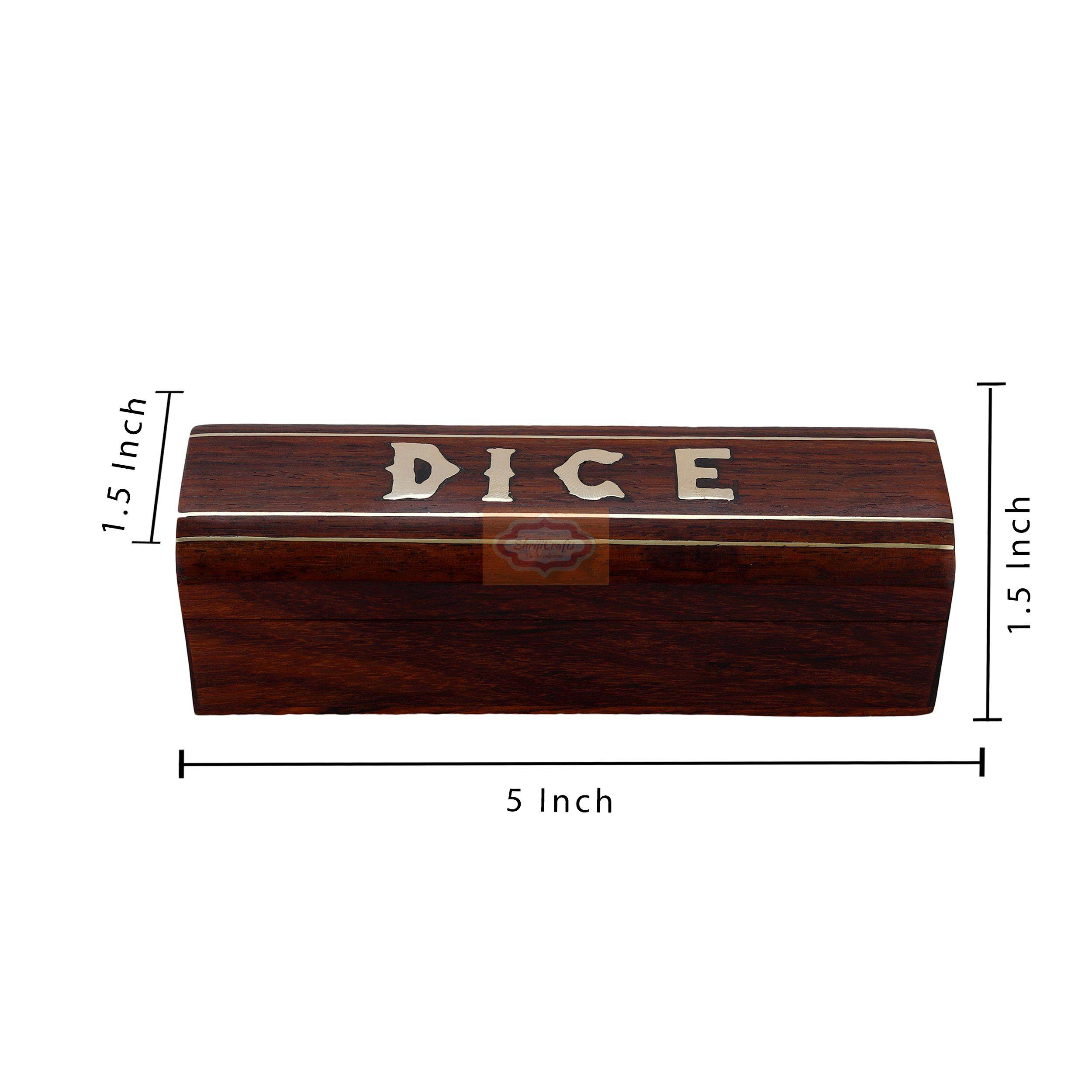 Handcrafted wooden dice box complete with 5 premium playing dice - View 6