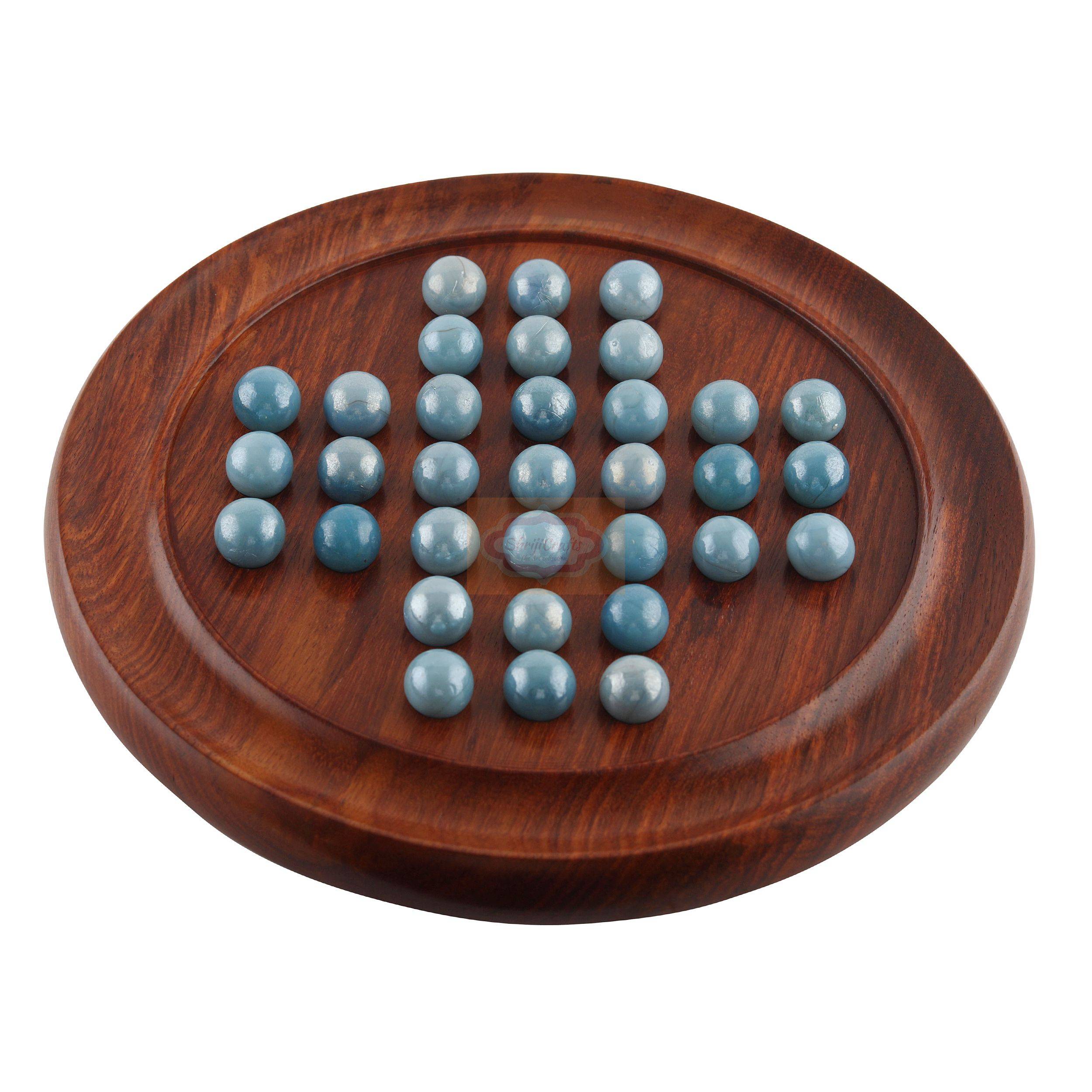 Handcrafted Wooden Brainvita Solitaire Board Game made from premium Sheesham wood — handcrafted wooden product by Shrijicrafts