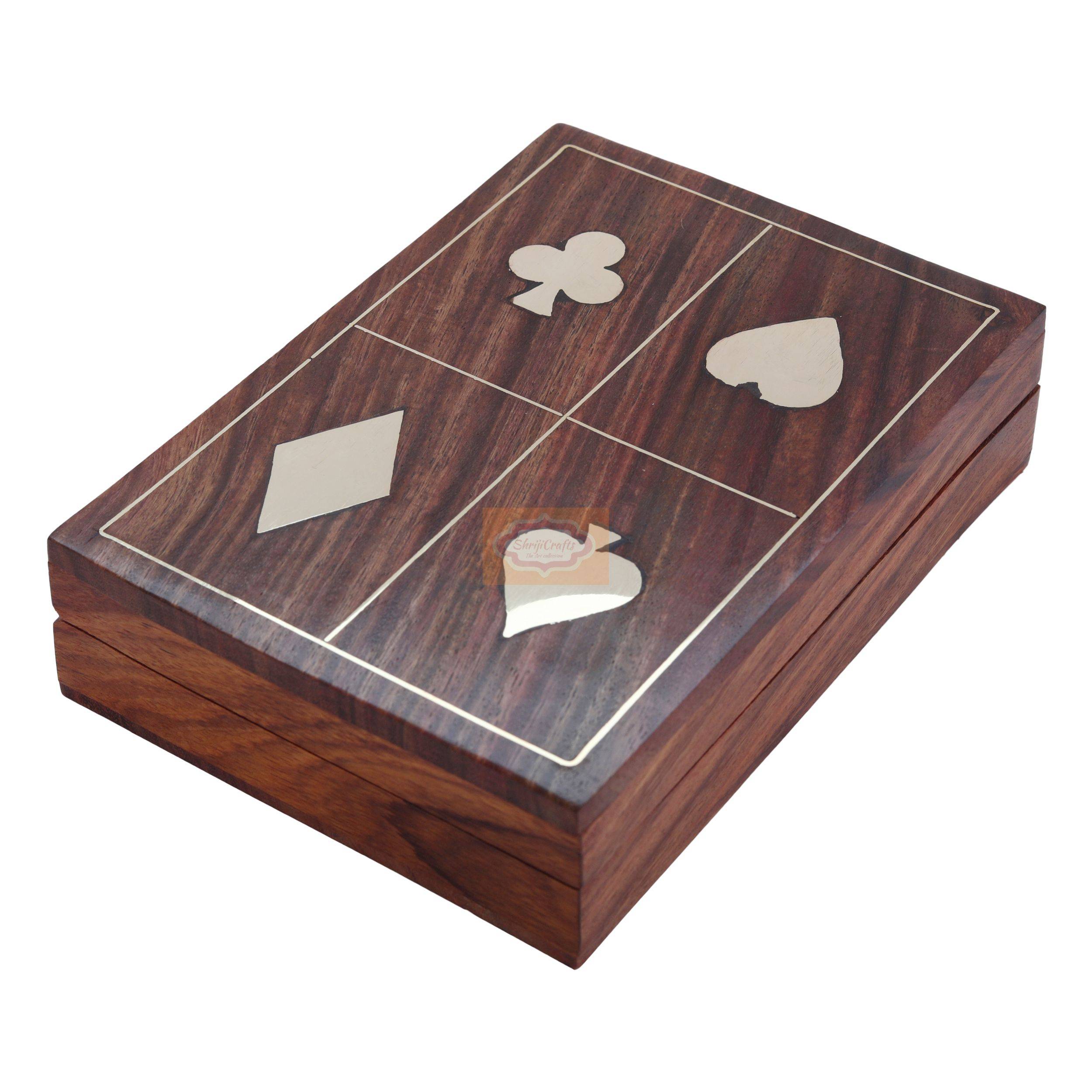 A handcrafted wooden card deck holder for storing and protecting your playing cards - View 5