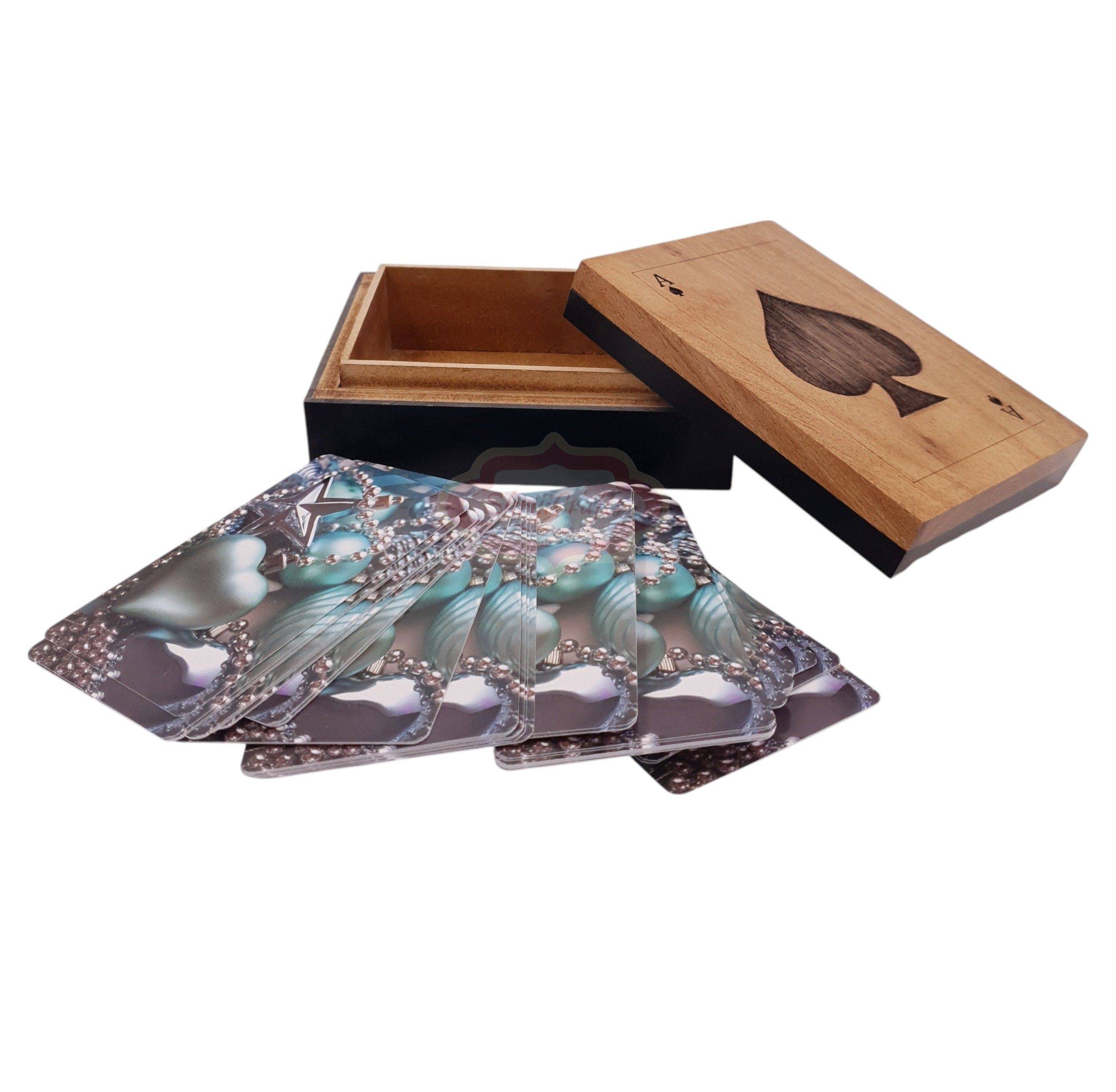 Store your playing cards in style with Handcrafted Wooden & Resin Card Box - View 3