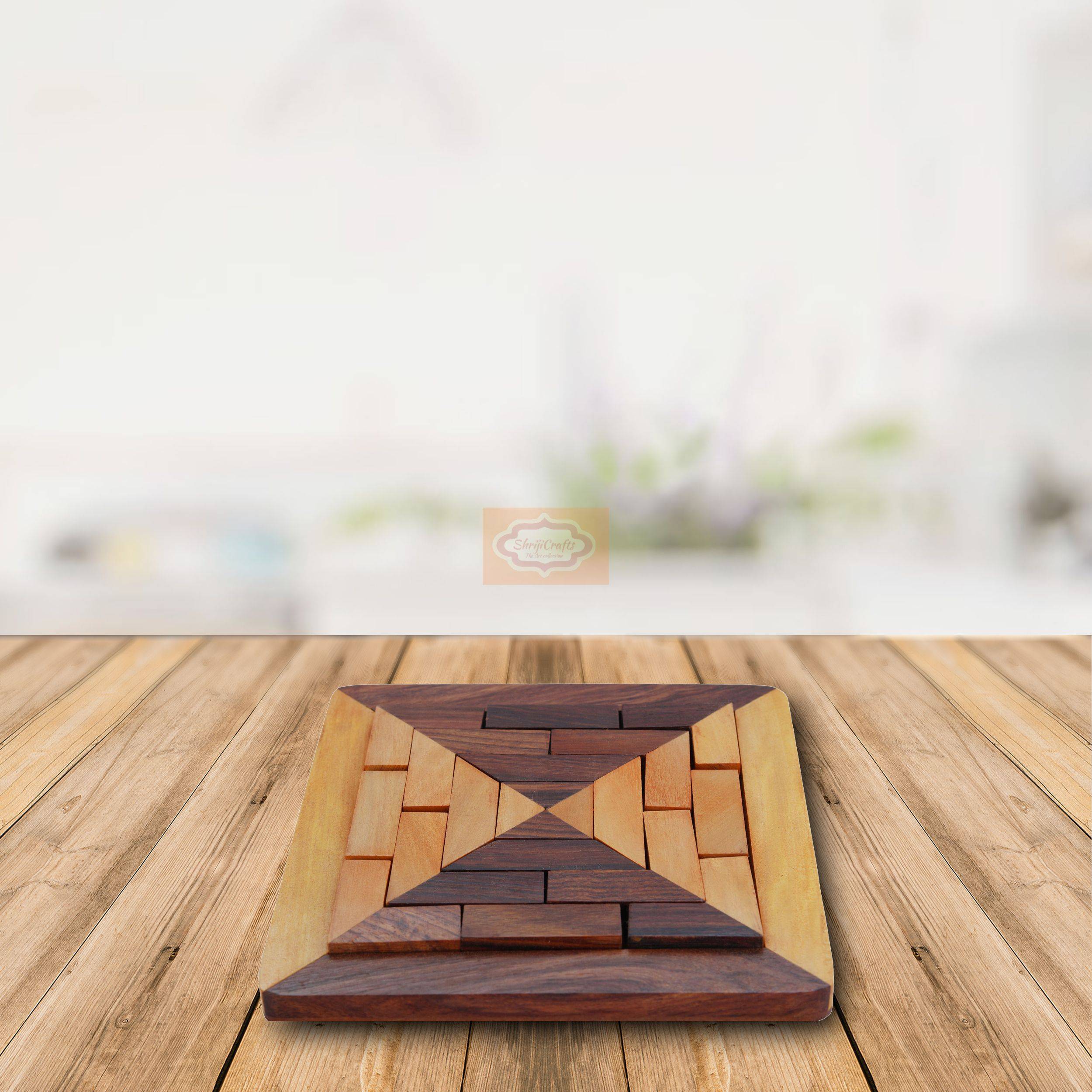 Wooden Square Block Puzzle Challenge your mind with a classic wooden square puzzle - View 4