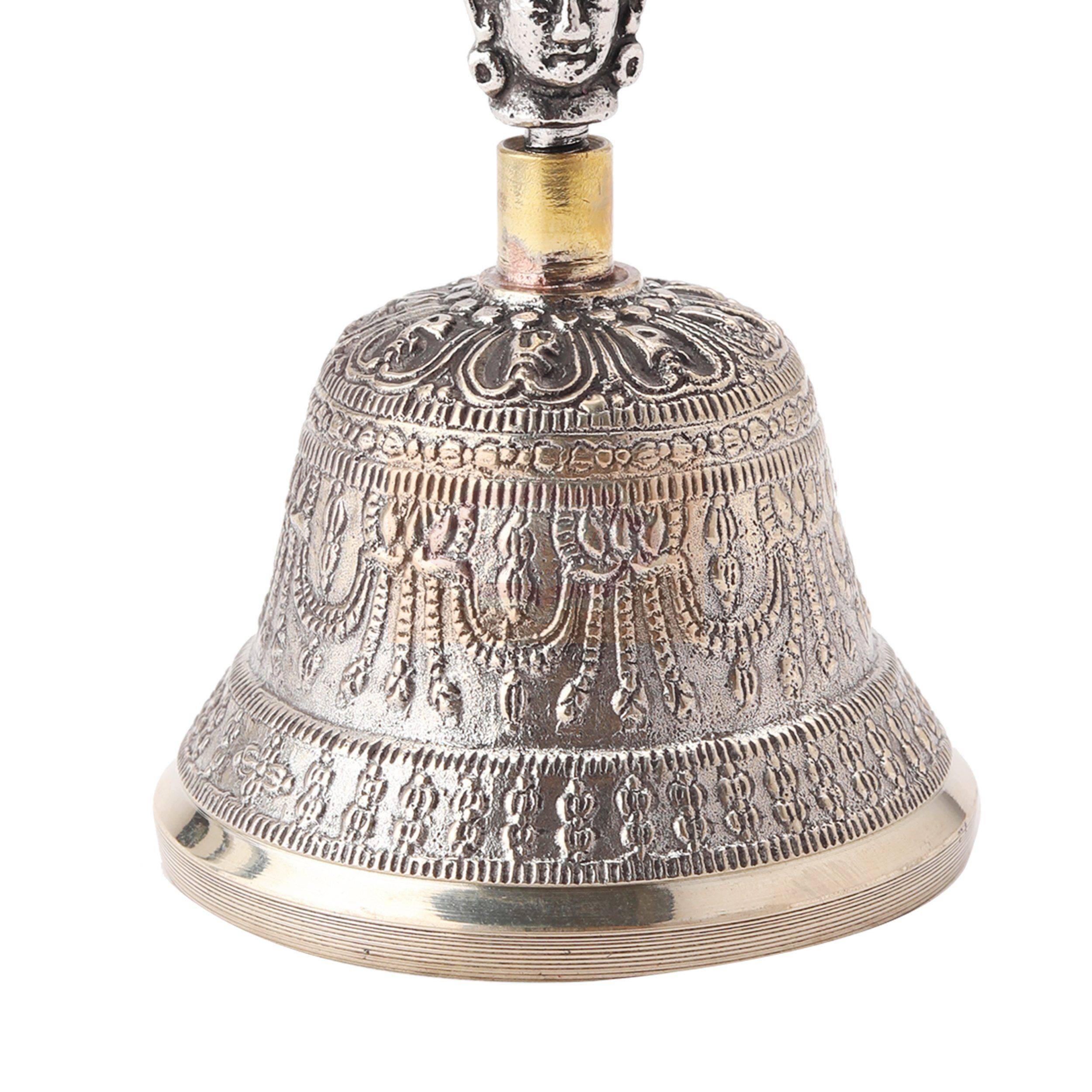 Handcrafted Tibetan prayer bell with intricate traditional detailing - View 2