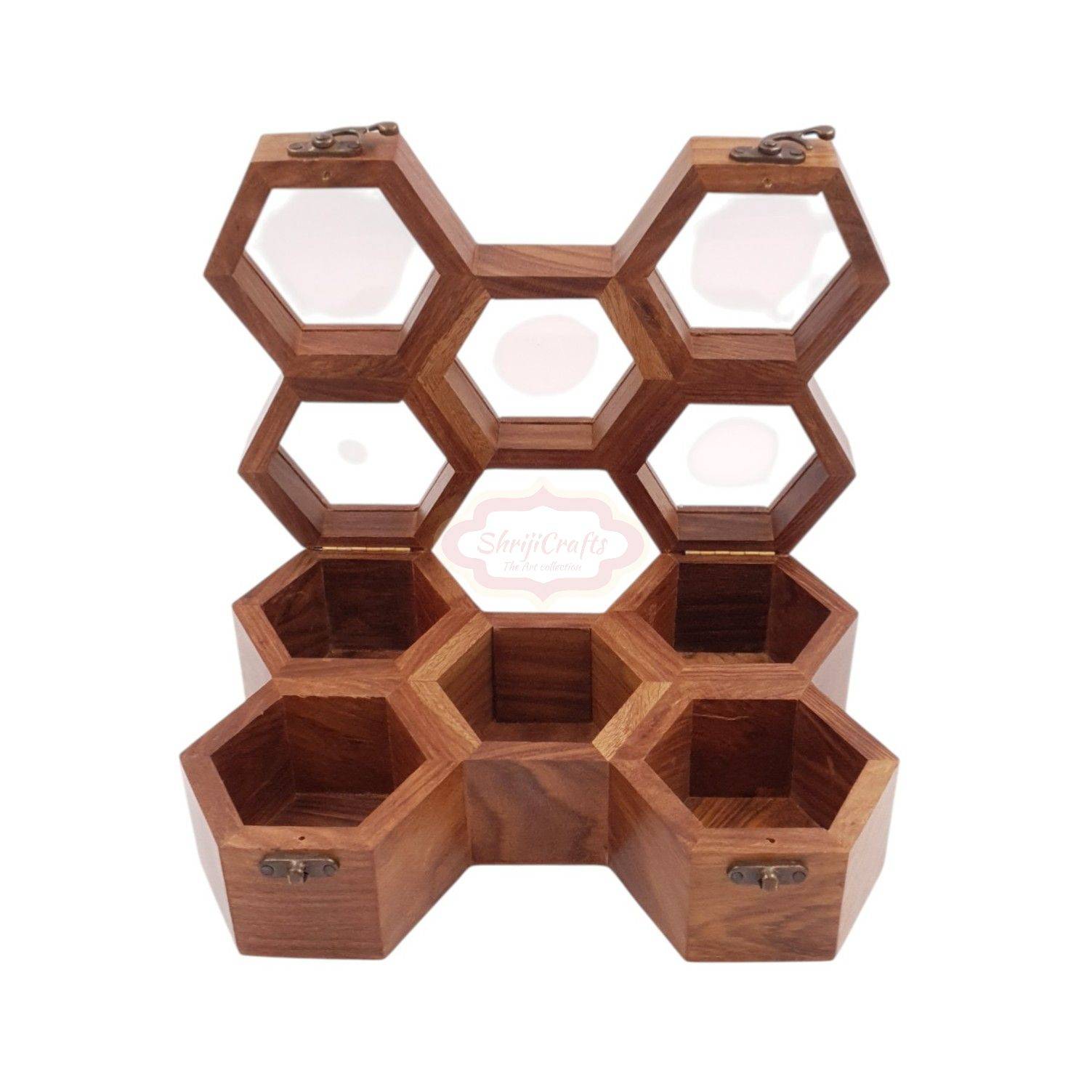 Handcrafted wooden watch box with 5 dedicated compartments - View 4