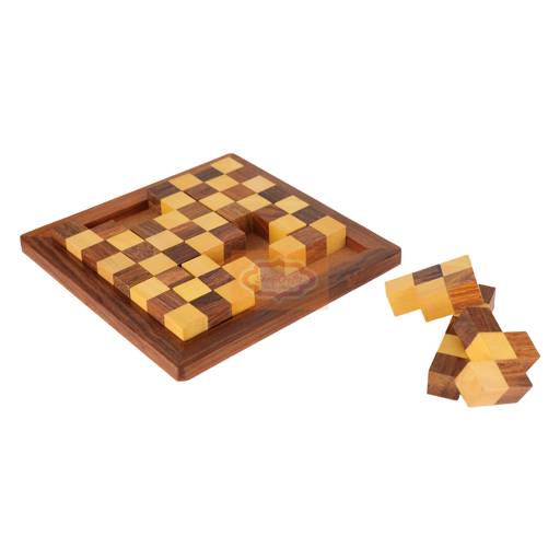 Handcrafted Wooden Chess Puzzle