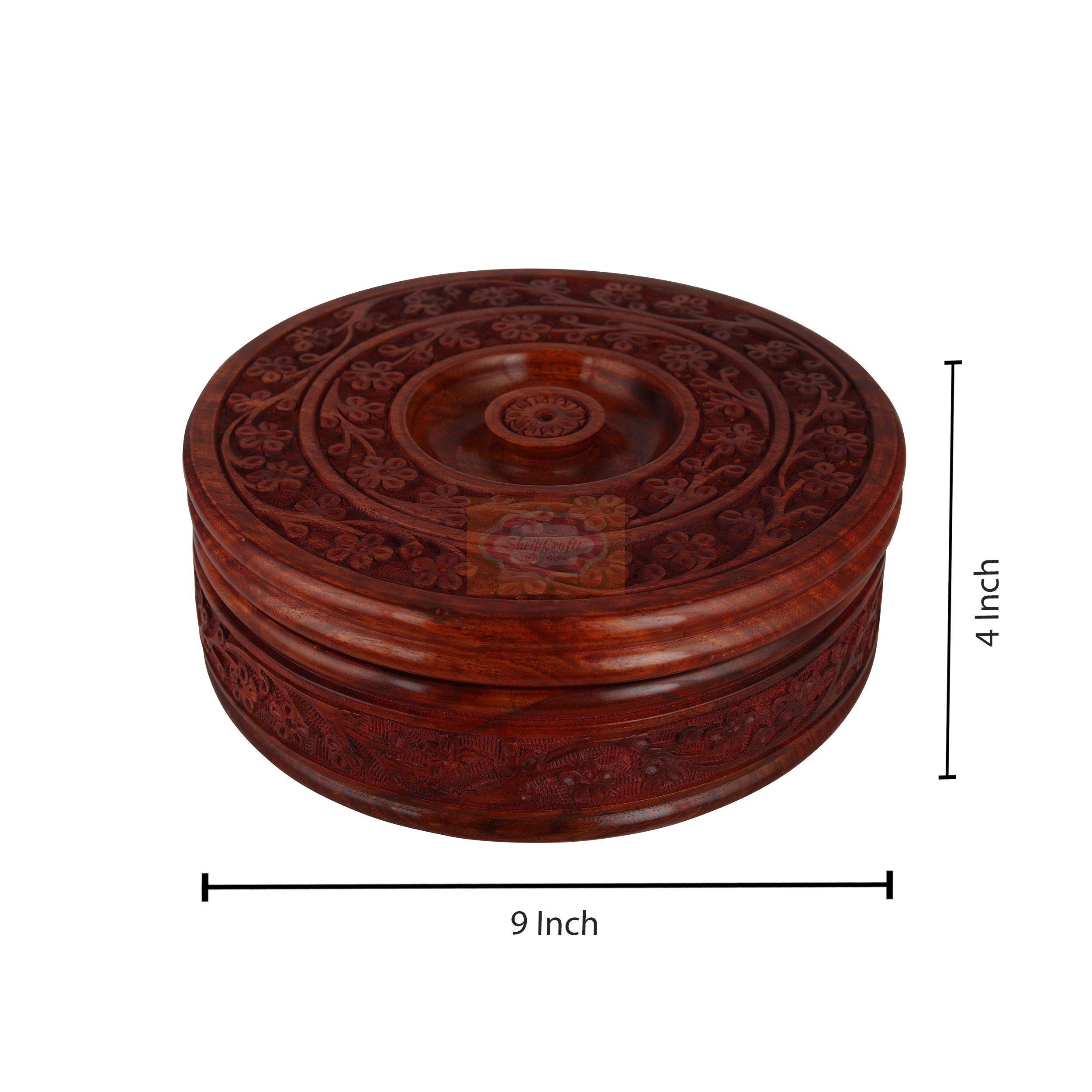 Handcrafted Wooden Chapati Box - View 7