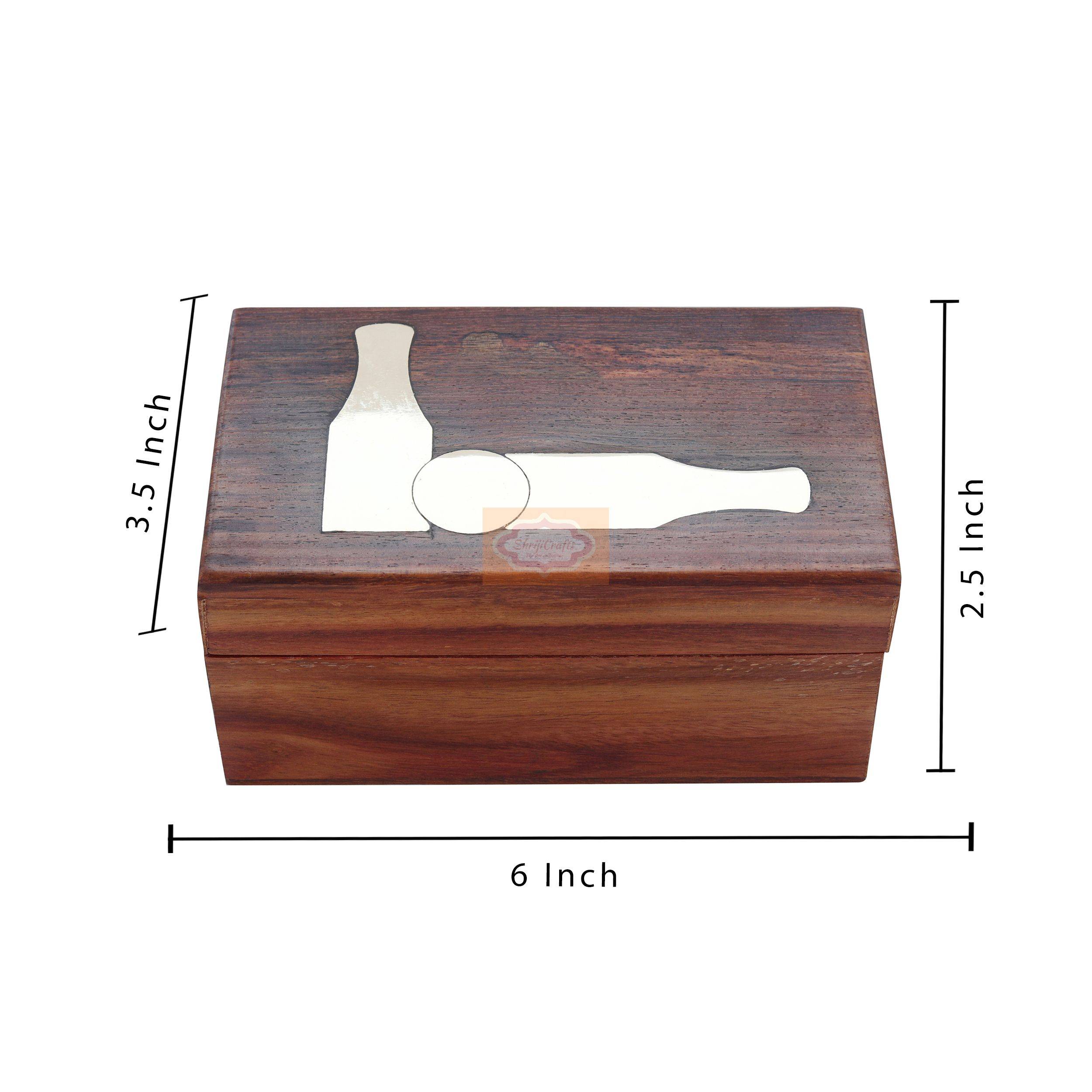 Handcrafted wooden mini bowling set with 10 bowling pins, 2 bowling balls, and a stylish storage box - View 7