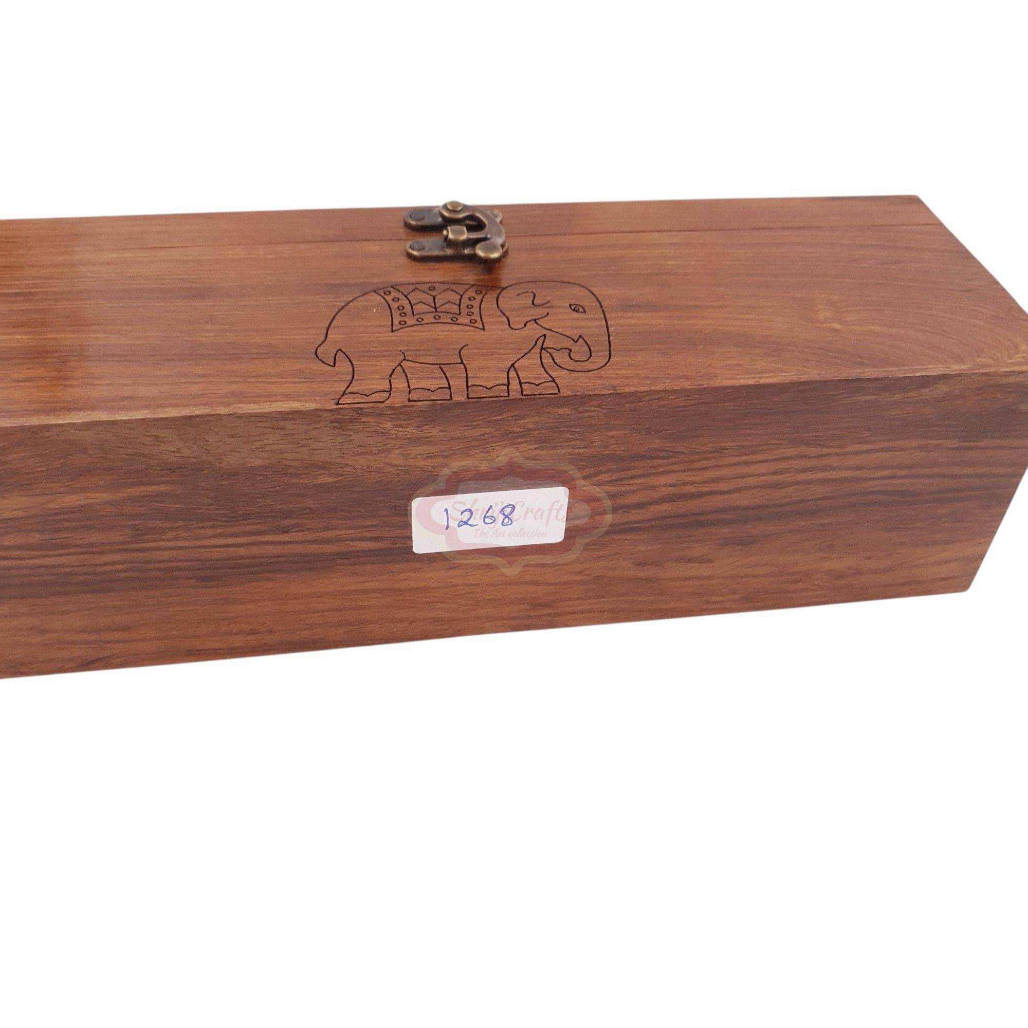 Handcrafted wooden tea bag organizer with 4 spacious compartments and a glass lid - View 6