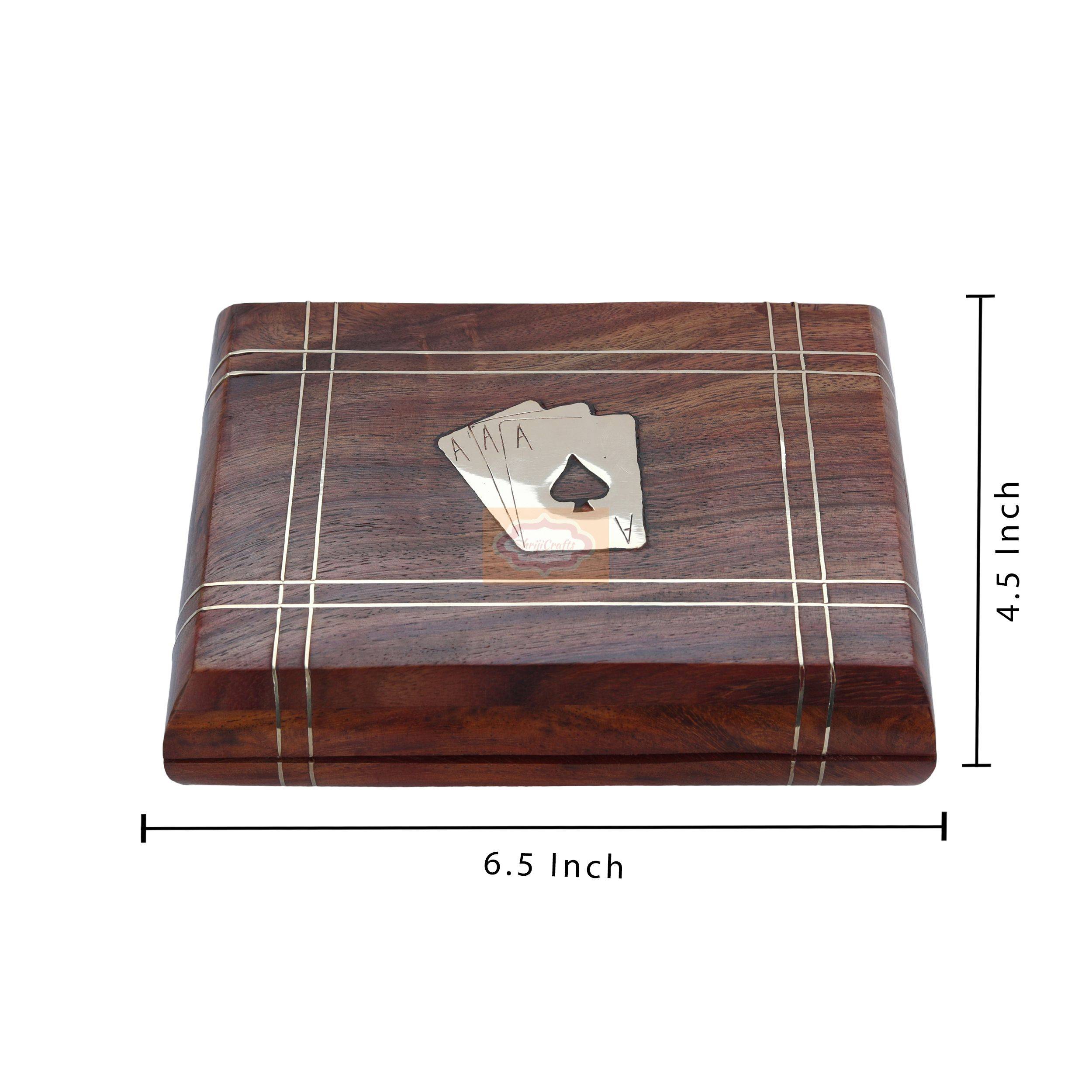 Elegant handcrafted wooden card box designed to store 2 standard decks of playing cards - View 7