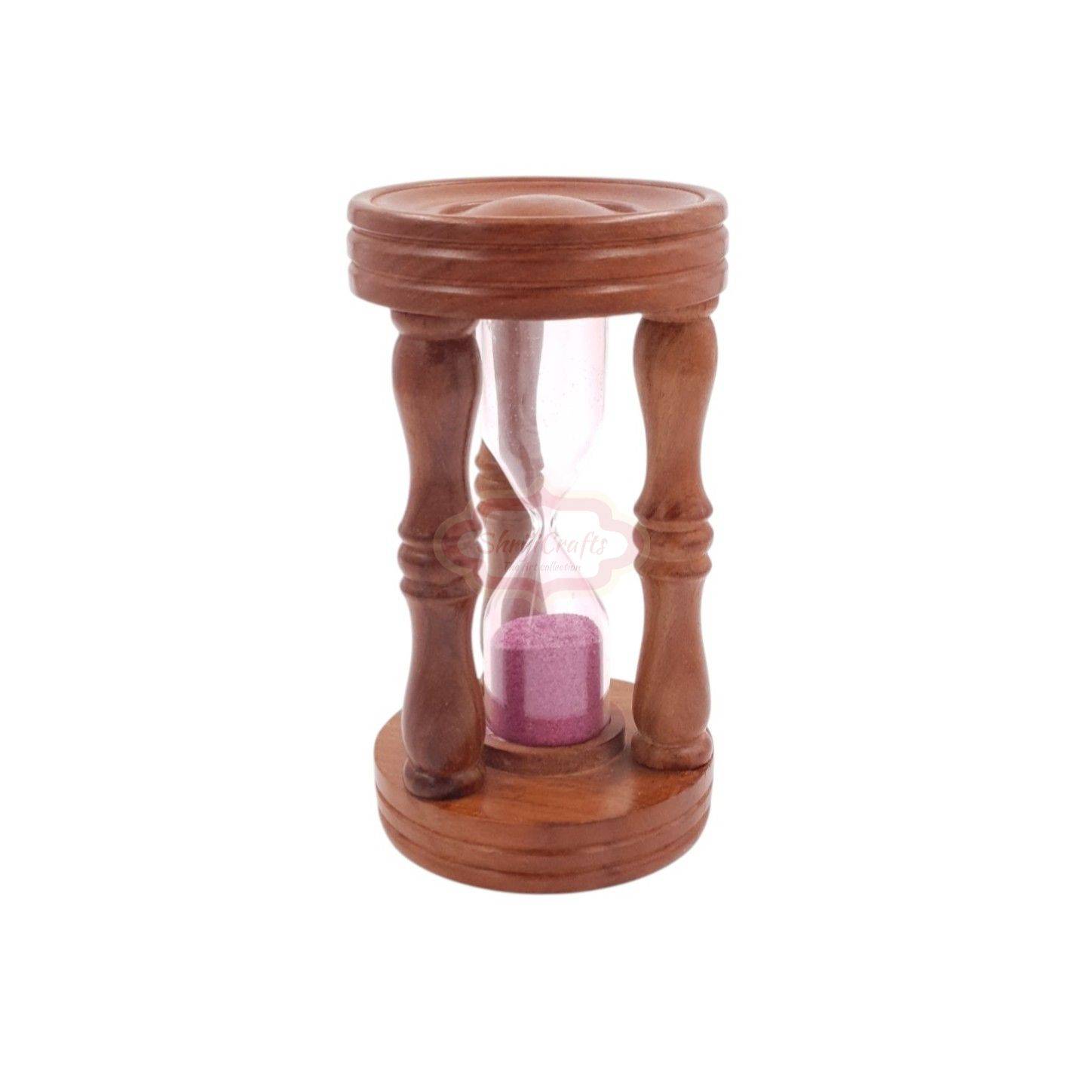 Handcrafted wooden sand timer with a durable glass center - View 5