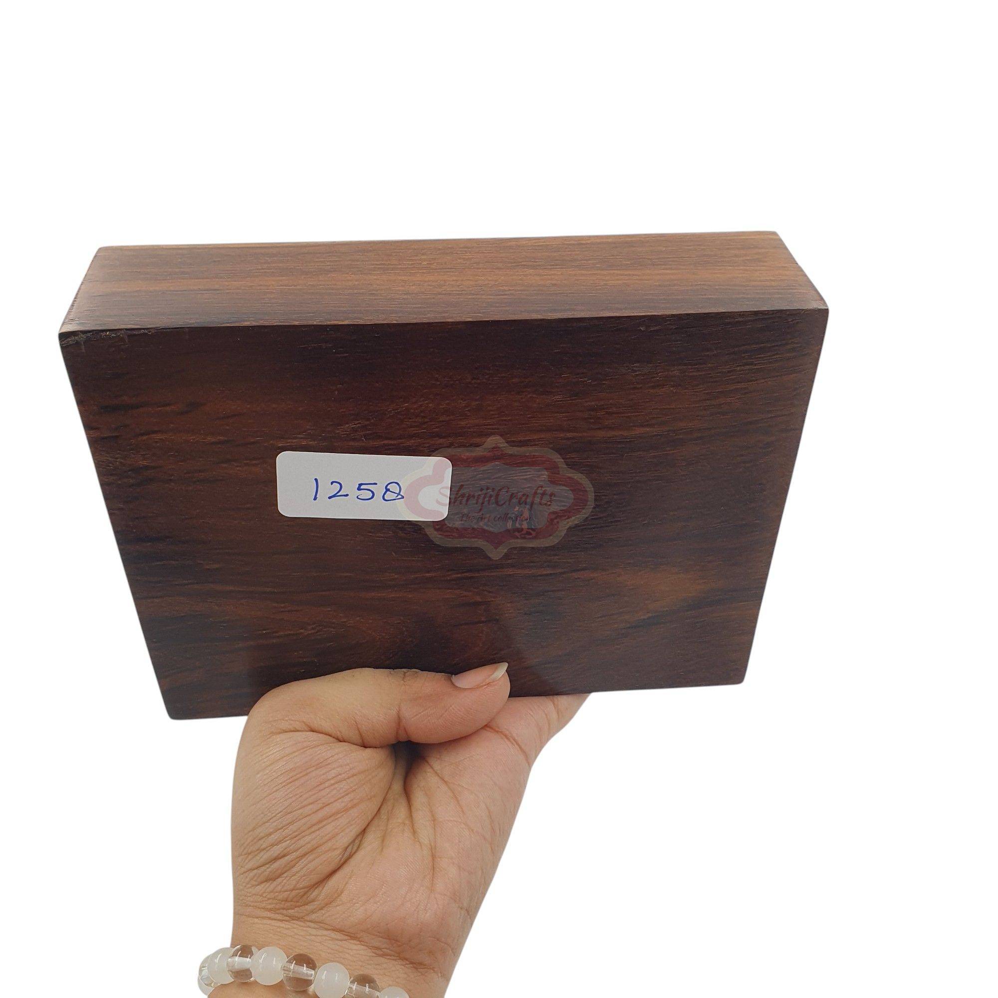 Handcrafted wooden playing card storage box for two standard decks of cards - View 6