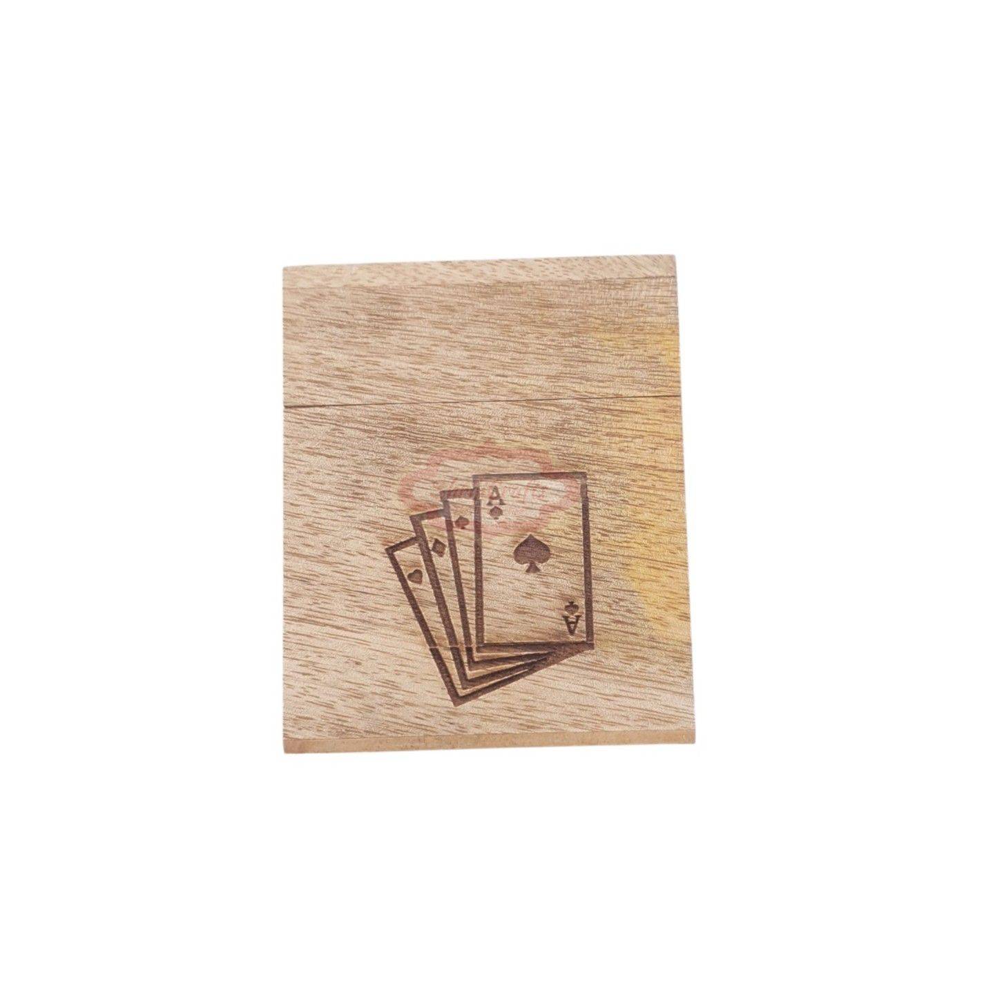 Handcrafted wooden card holder designed to store 1 standard deck of playing cards - View 2