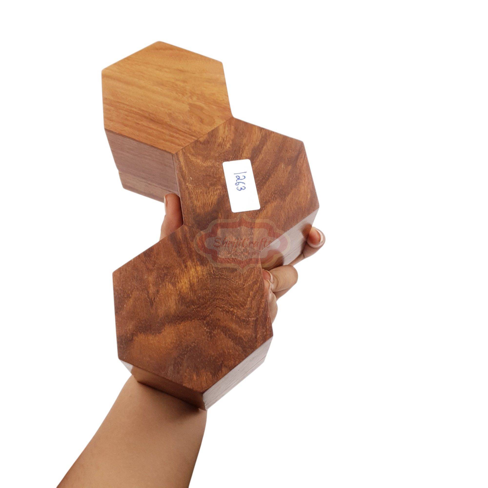 Handcrafted wooden watch box with 3 dedicated compartments - View 3