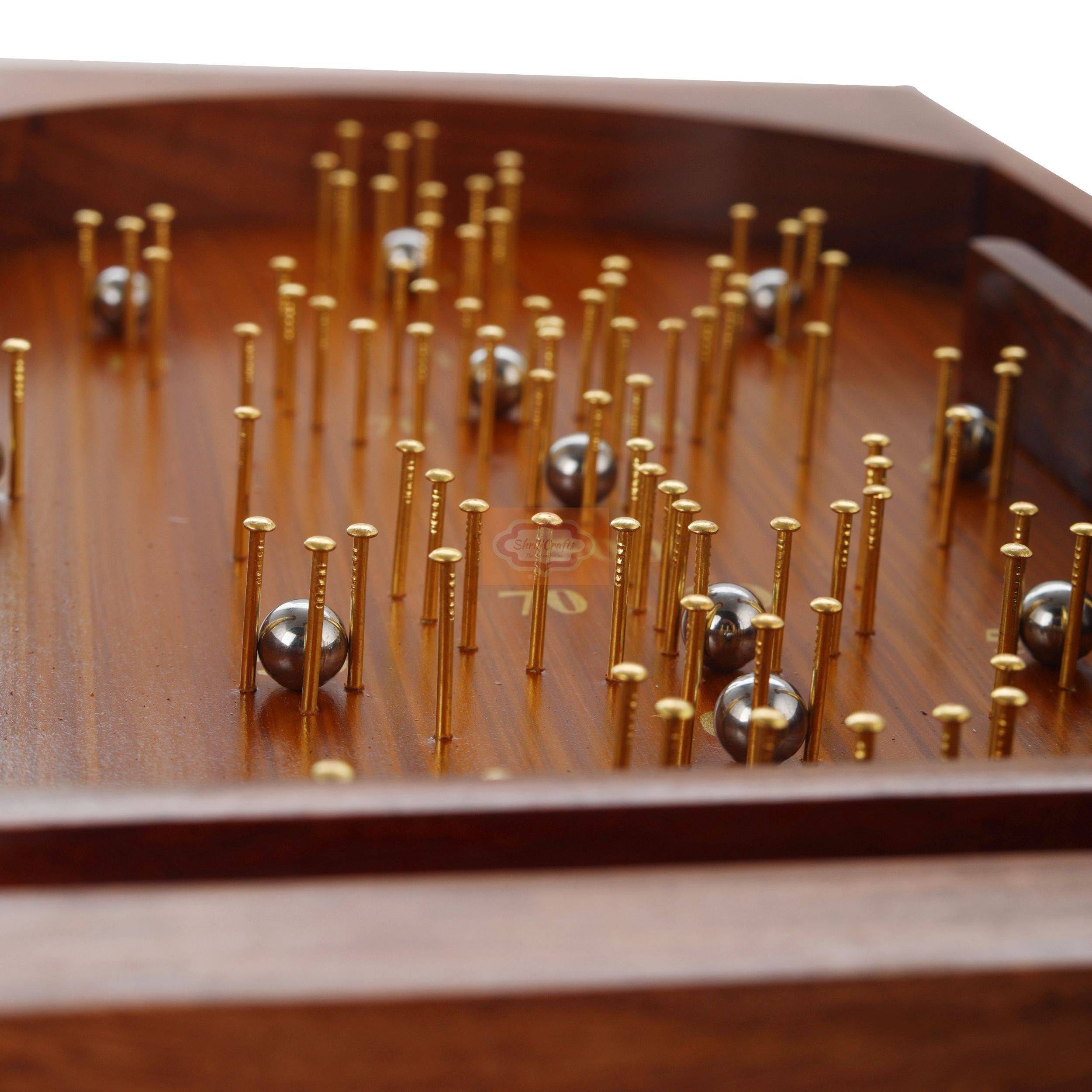 Classic handcrafted wooden Bagatelle pinball game for endless family entertainment - View 3