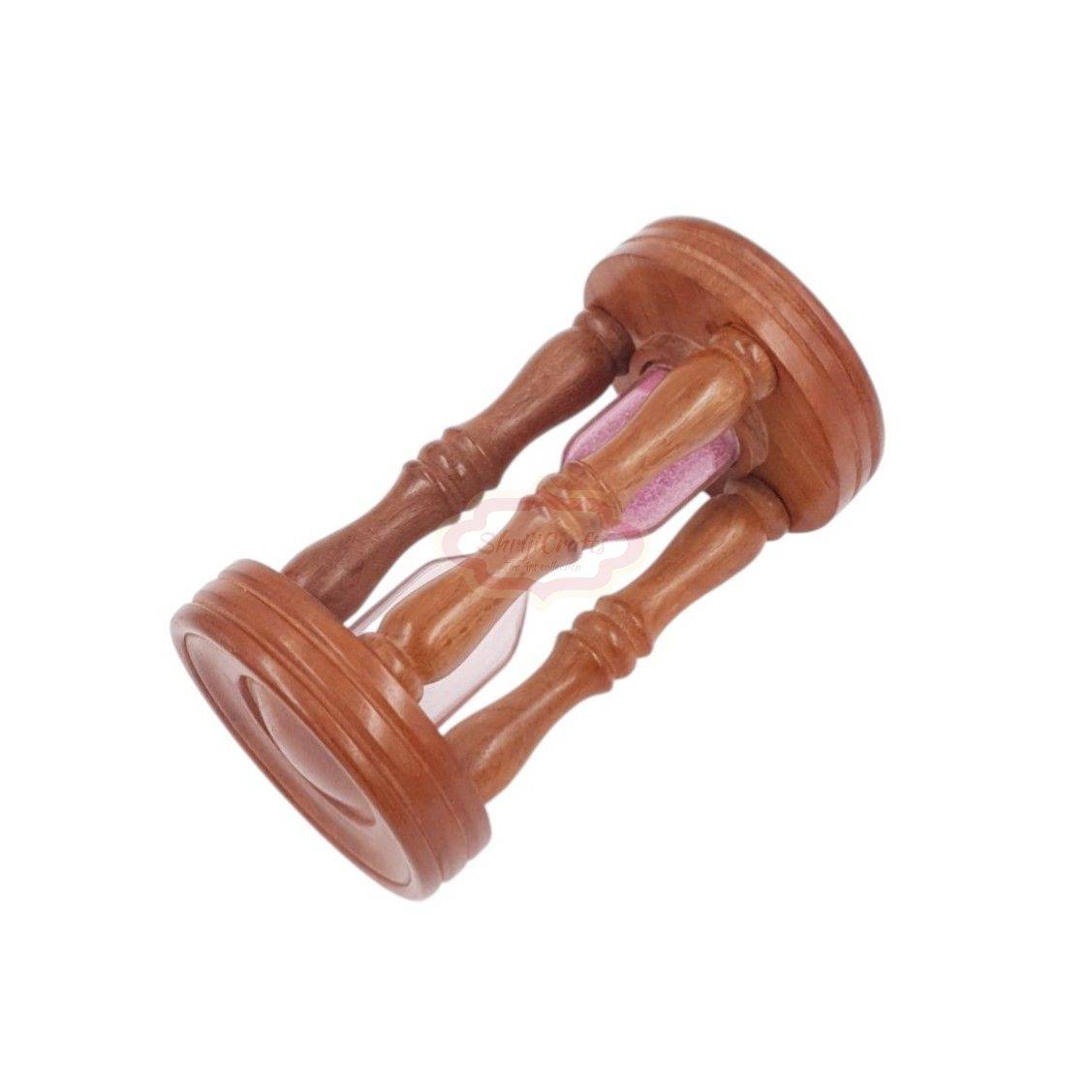 Handcrafted wooden sand timer with a durable glass center - View 6