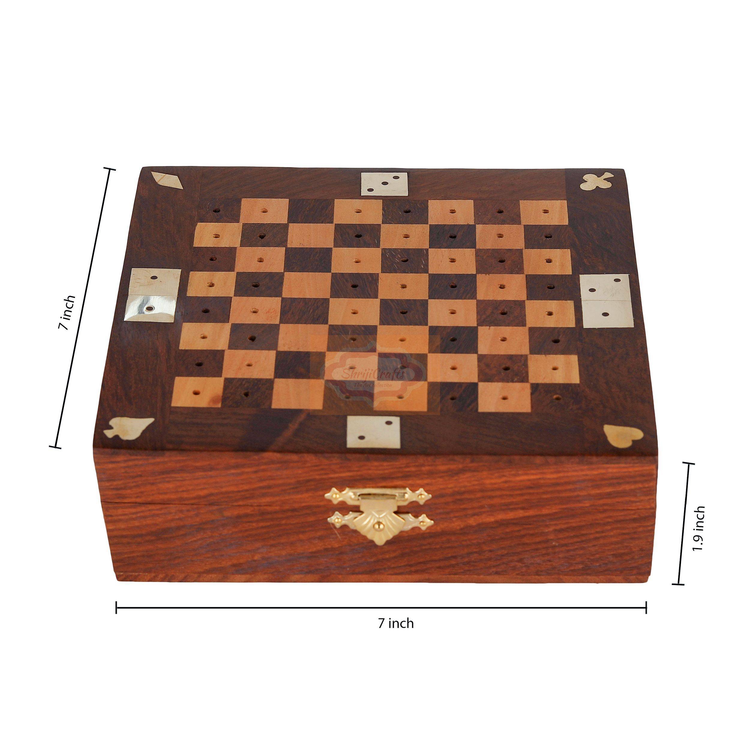 Handcrafted 3-in-1 wooden game set featuring Chess, Dominoes, and Dice in one compact box - View 6