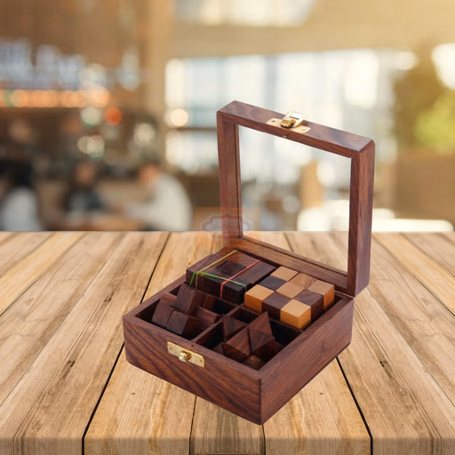 4-in-One Wooden Puzzle Set by Shriji Crafts
