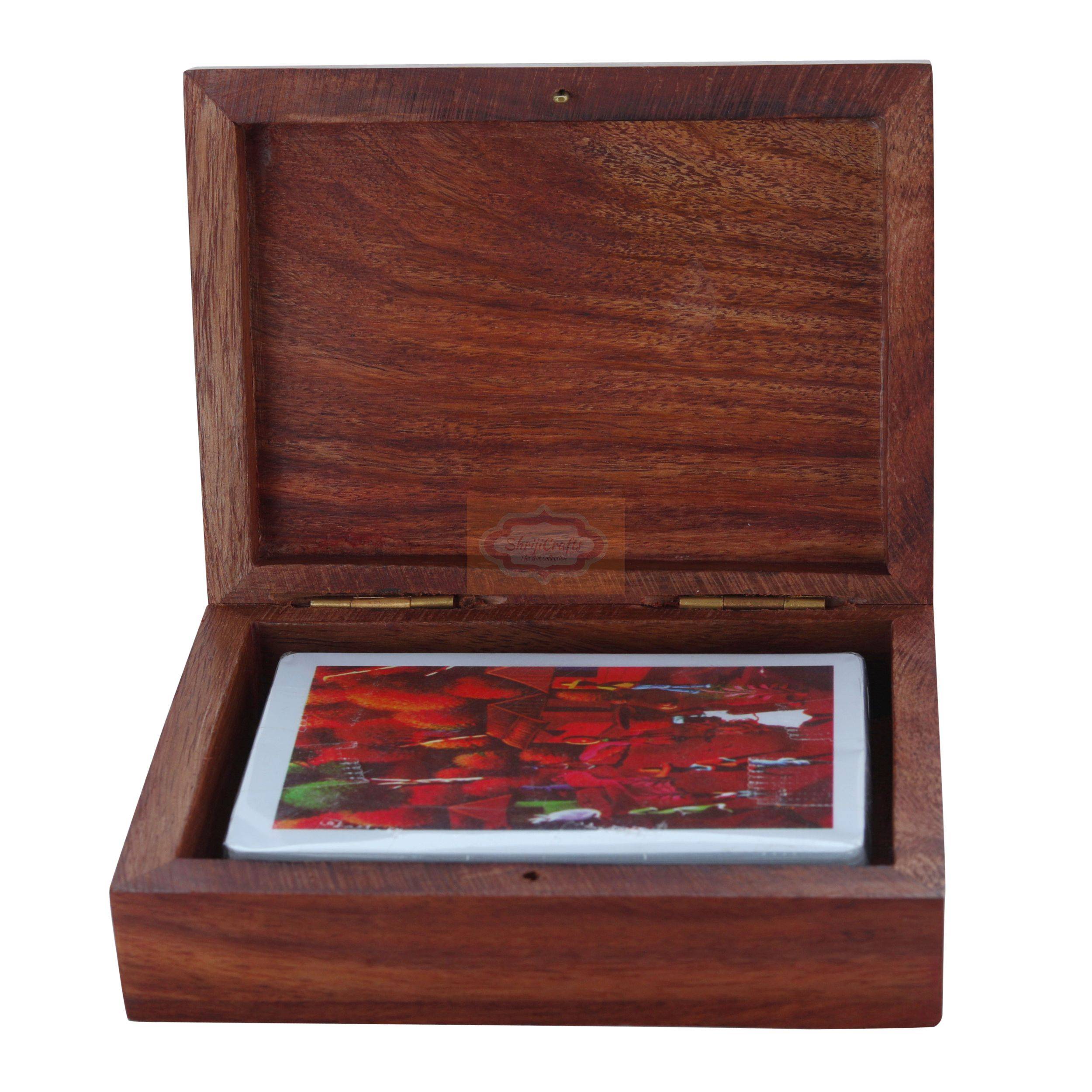 Wooden Playing Card Deck Holder with elephant design - View 4