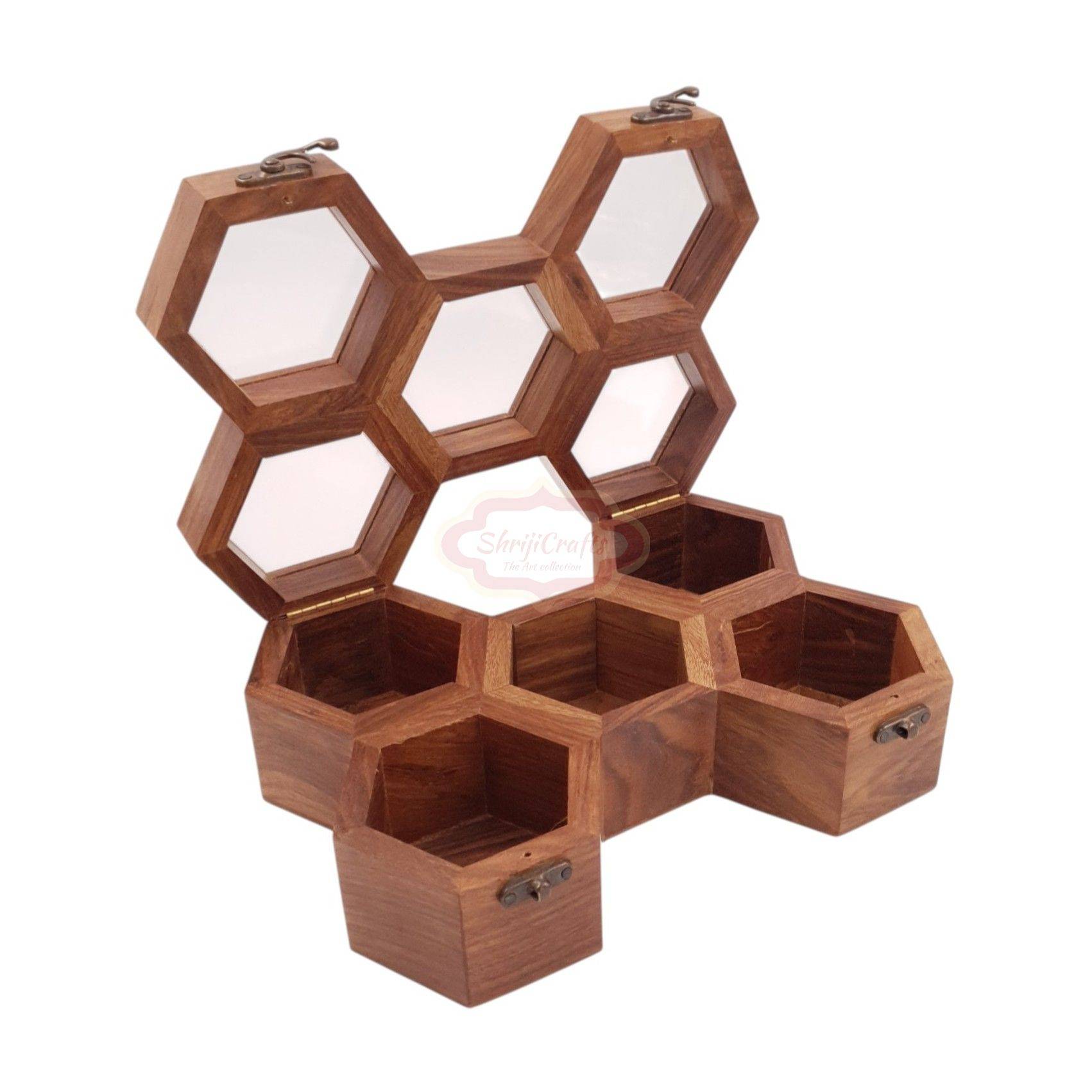 Handcrafted wooden watch box with 5 dedicated compartments - View 6