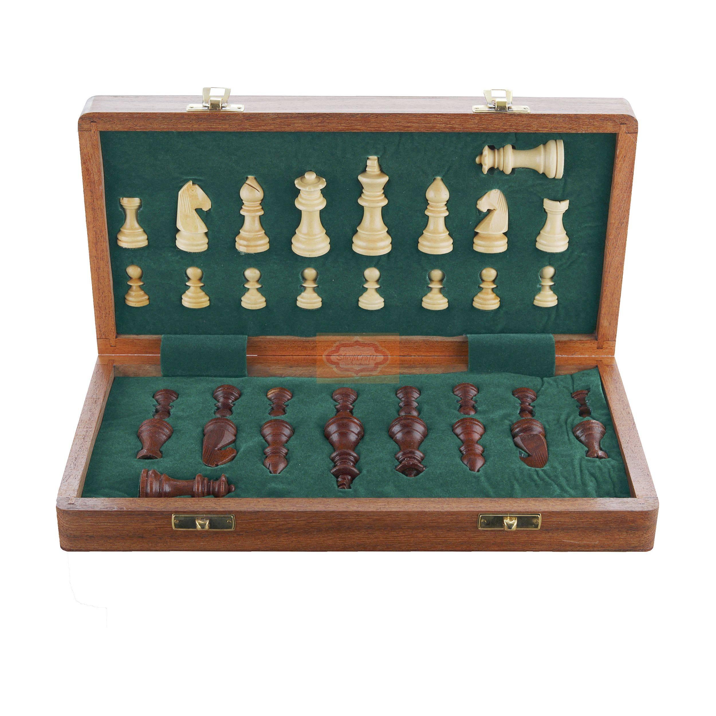 12 Inch Magnetic Wooden Chess Set — handcrafted wooden product by Shrijicrafts