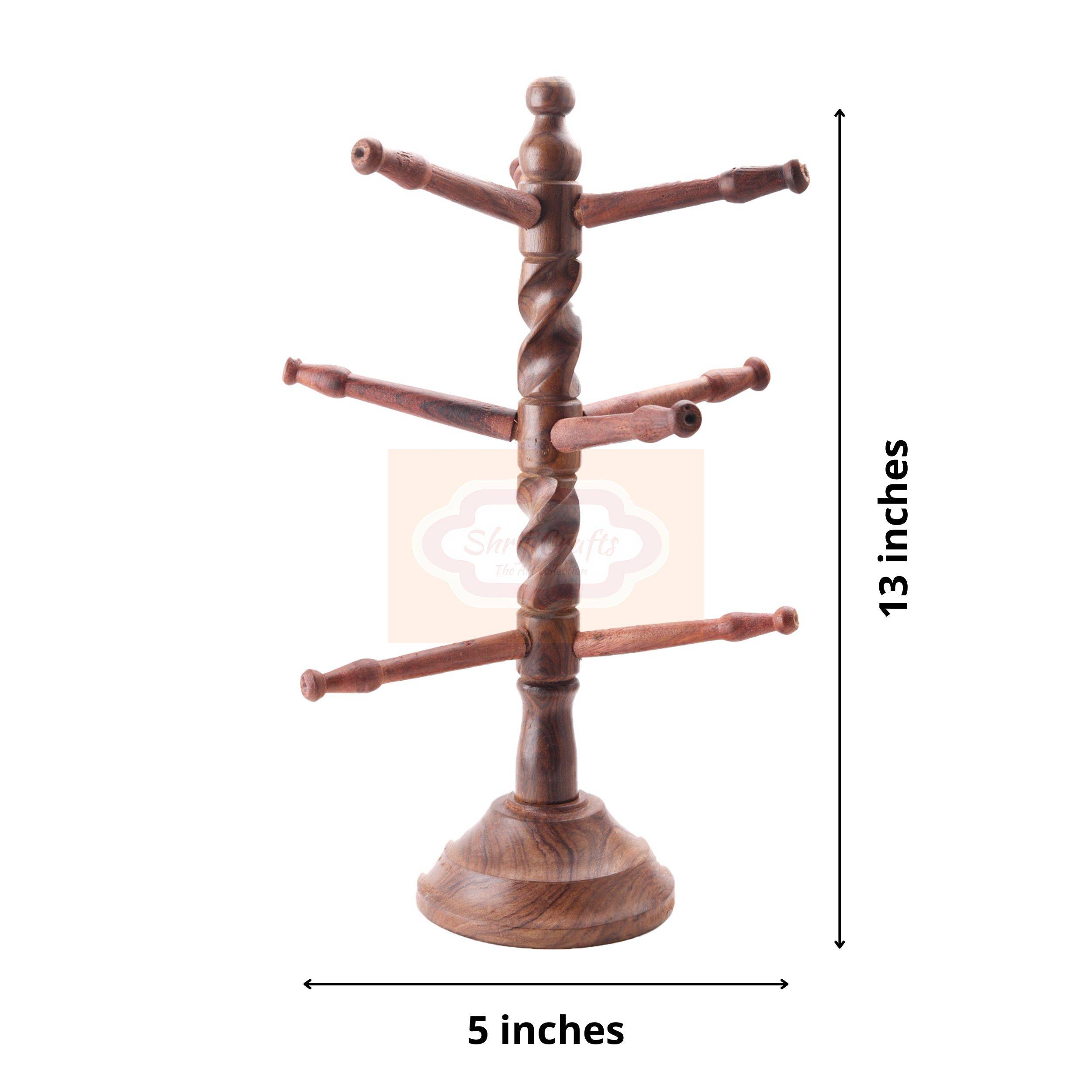 Handcrafted tree-shaped Wooden Bangle Stand - View 6