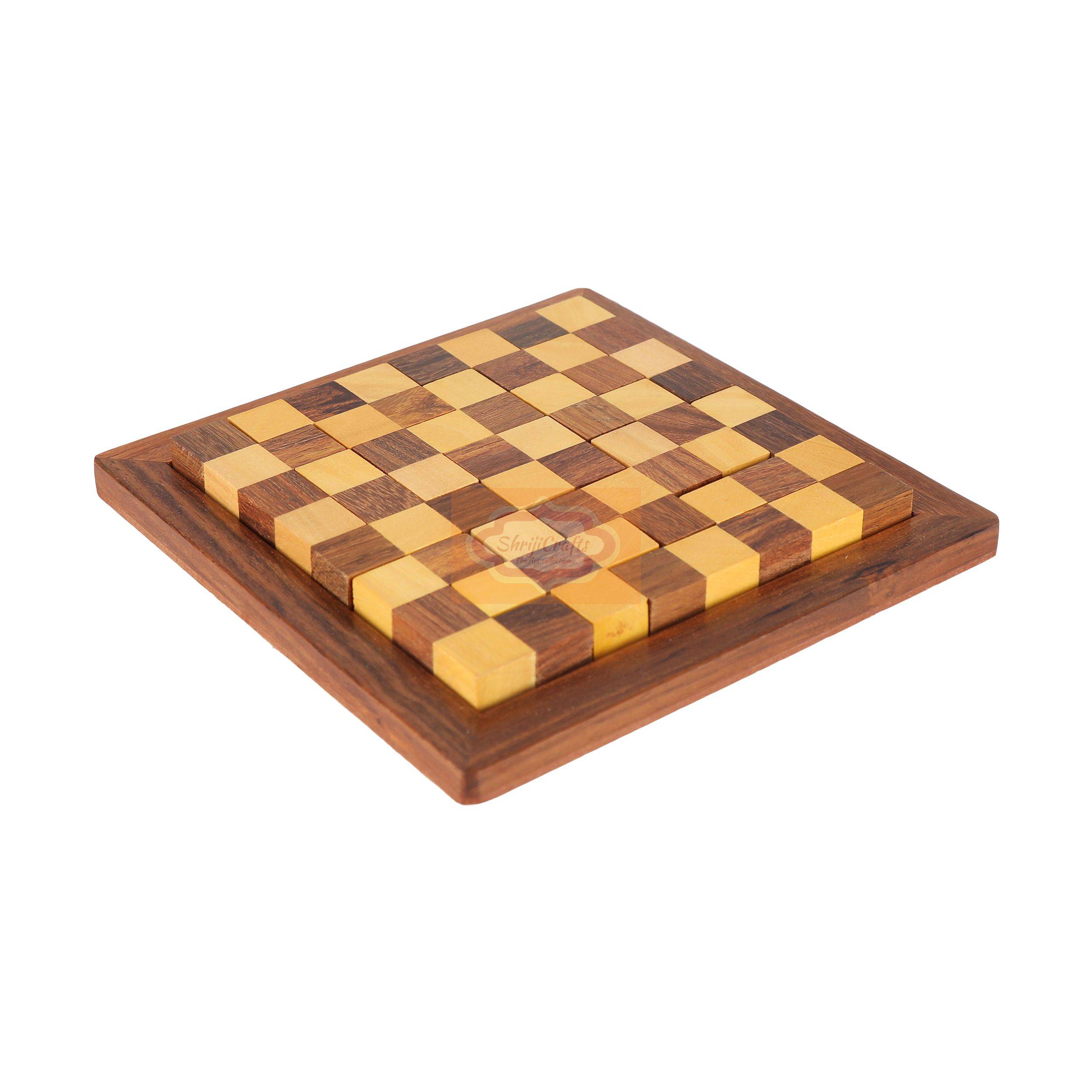 Handcrafted Wooden Chess Puzzle — handcrafted wooden product by Shrijicrafts