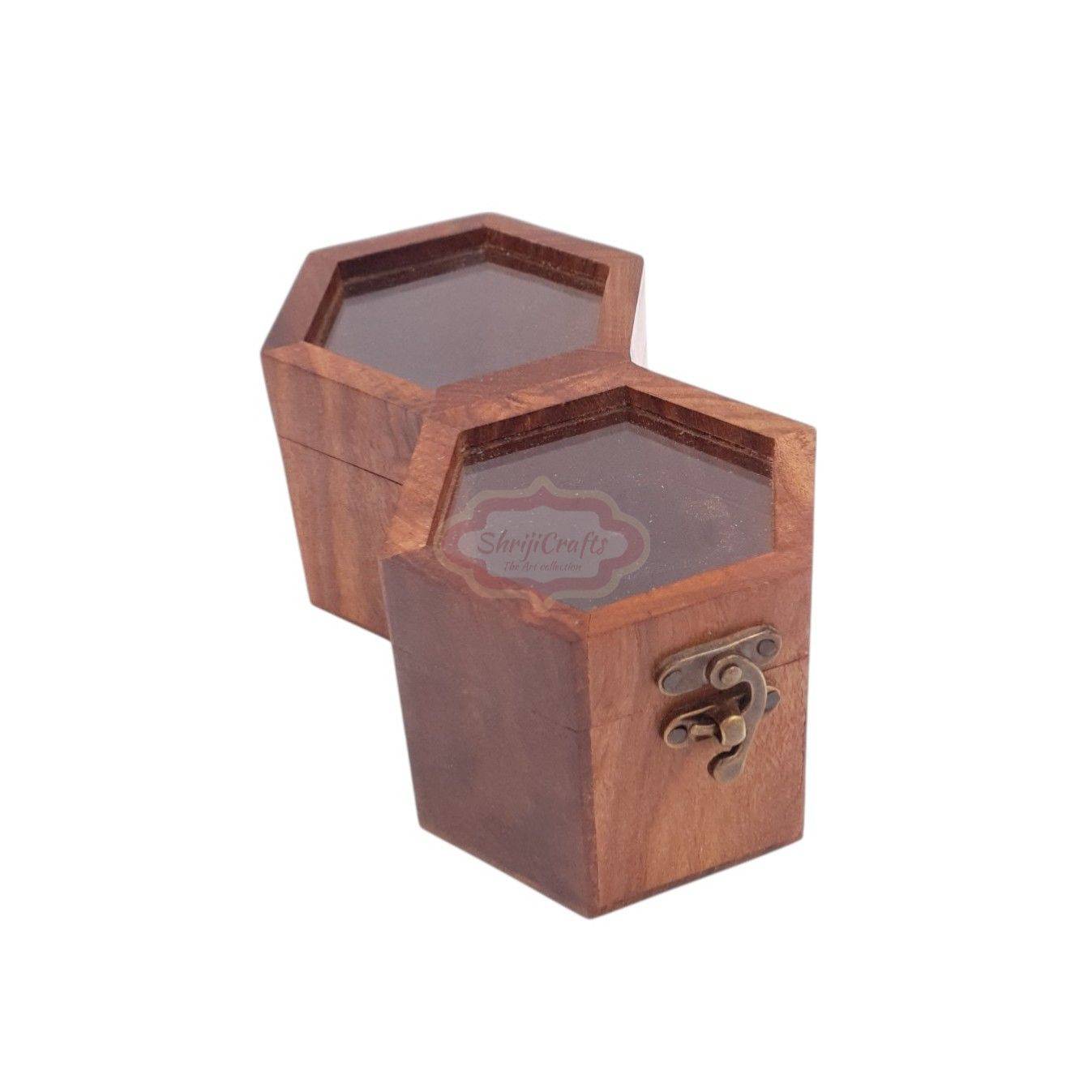 Handcrafted wooden watch box with 2 dedicated compartments - View 2