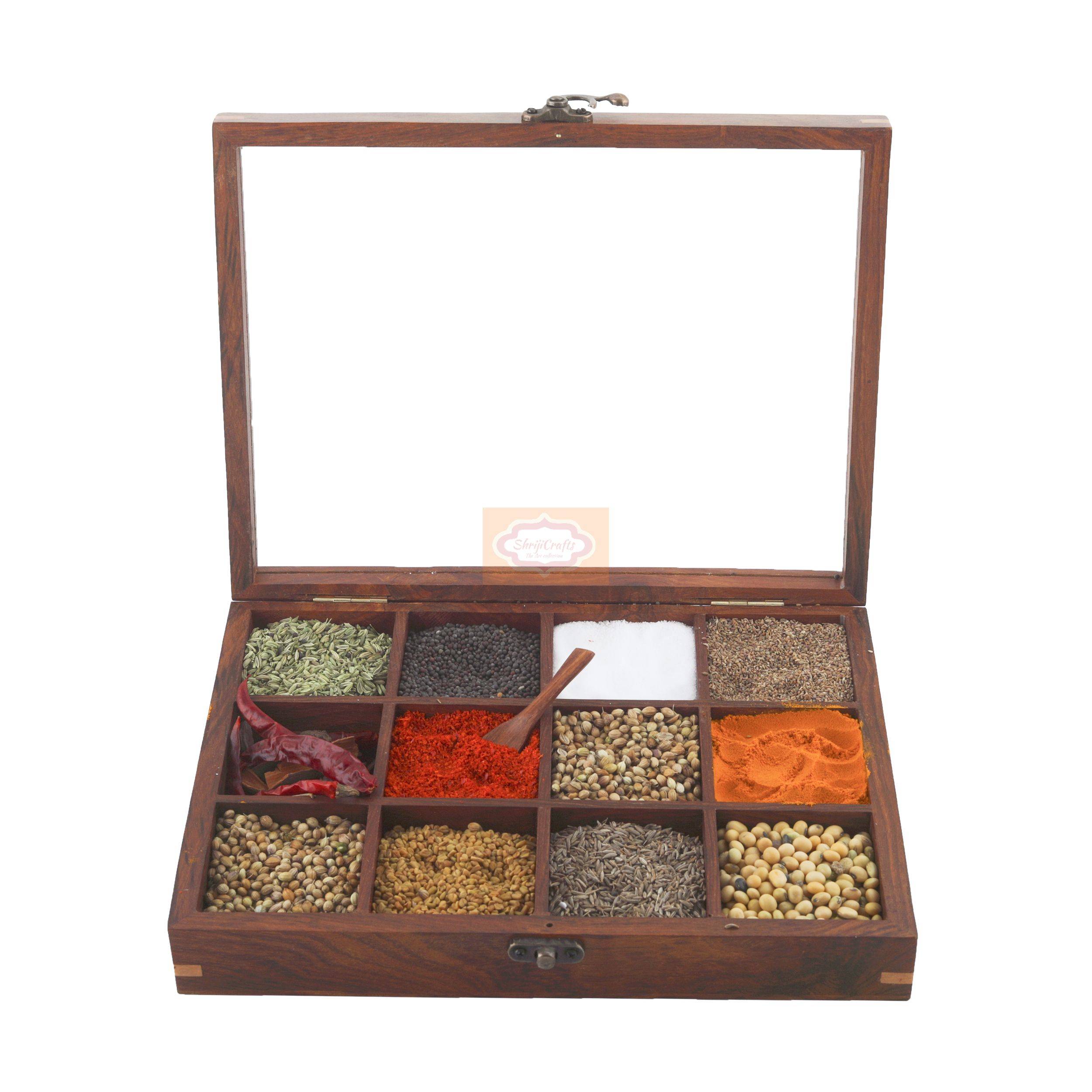 Handcrafted Wooden Masala Box - View 5