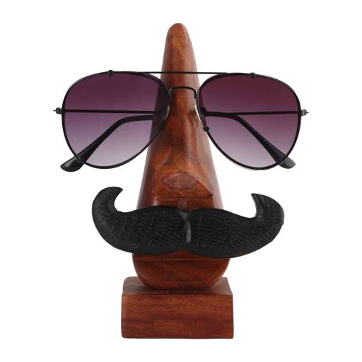 Handmade Wooden Spectacle Holder a fun mustache-inspired design